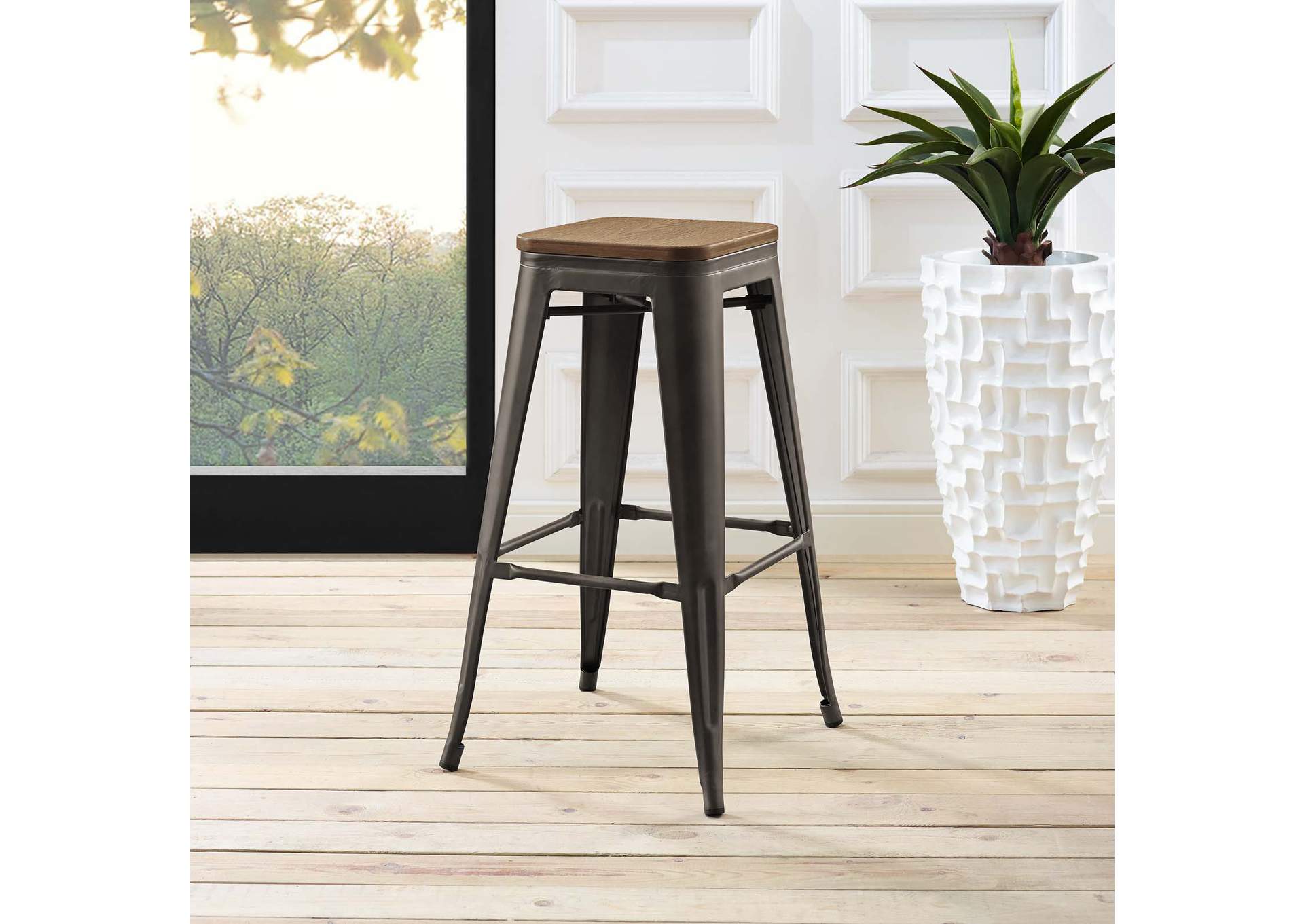 Brown Promenade Bar Stool,Modway