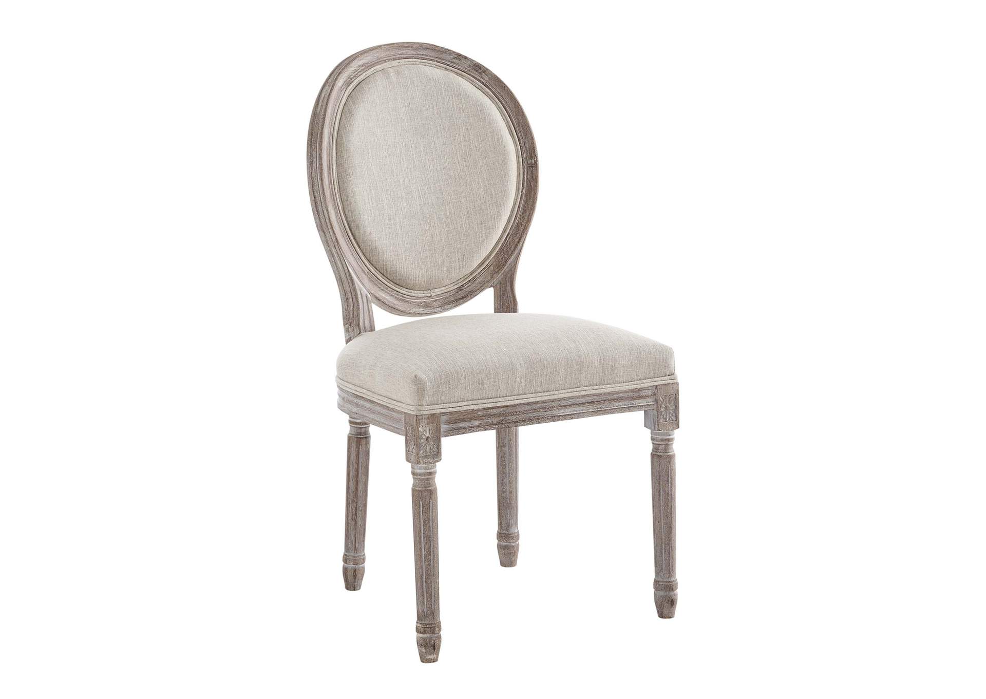 Beige Emanate Vintage French Upholstered Fabric Dining Side Chair,Modway