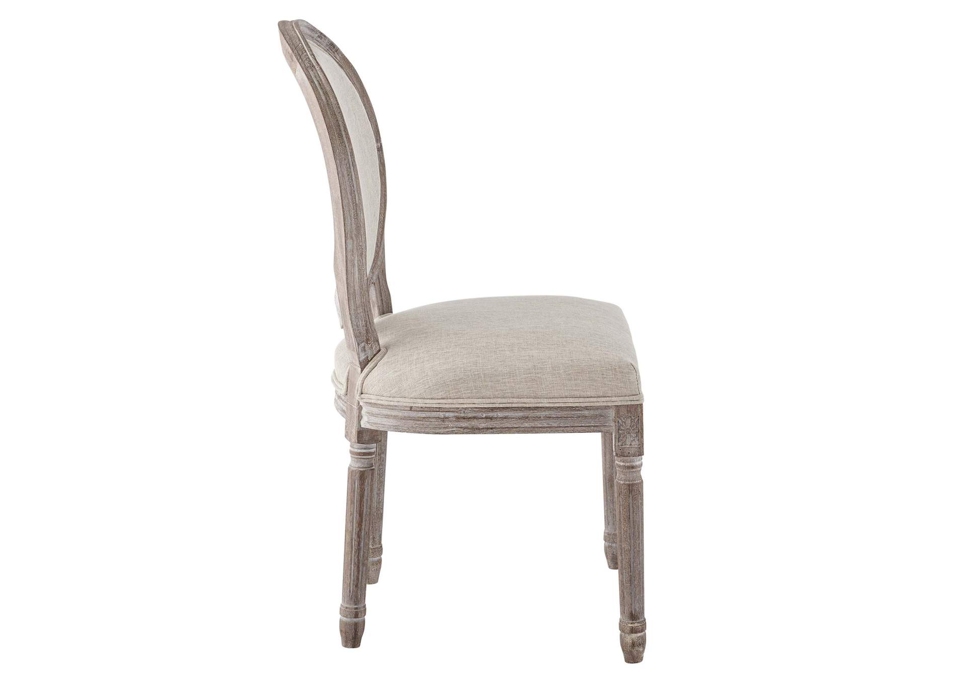 Beige Emanate Vintage French Upholstered Fabric Dining Side Chair,Modway