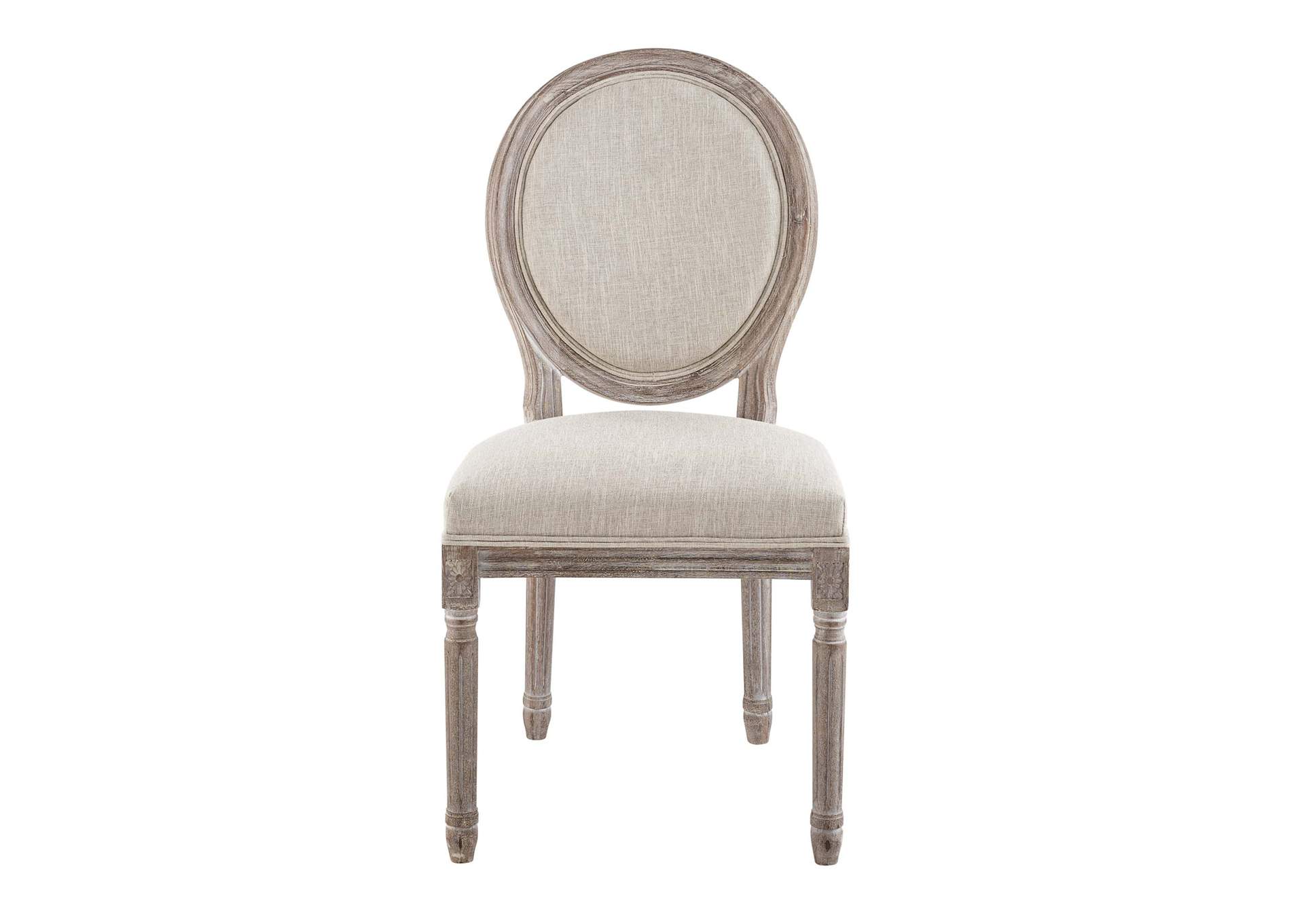 Beige Emanate Vintage French Upholstered Fabric Dining Side Chair,Modway