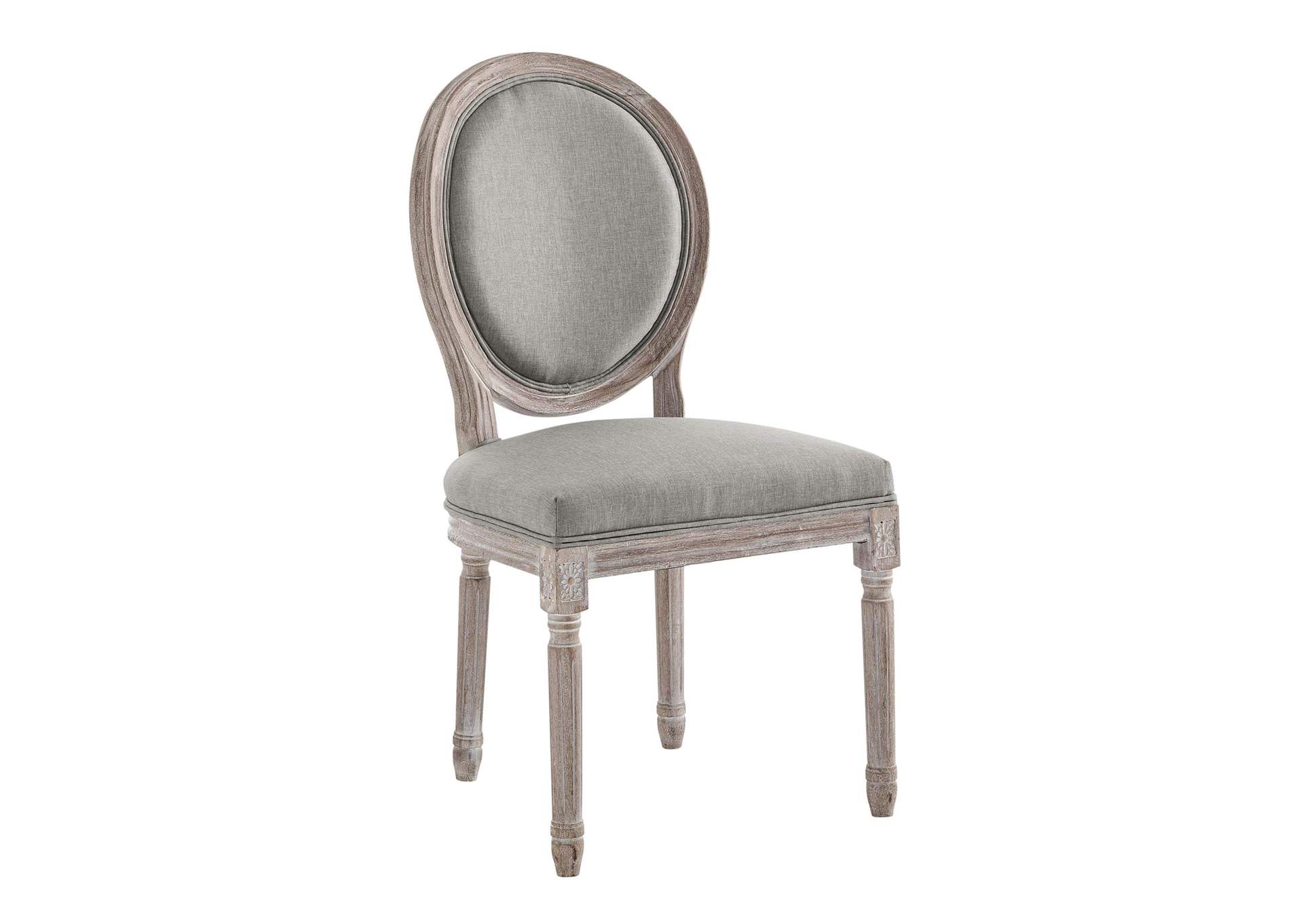 Light Gray Emanate Vintage French Upholstered Fabric Dining Side Chair,Modway