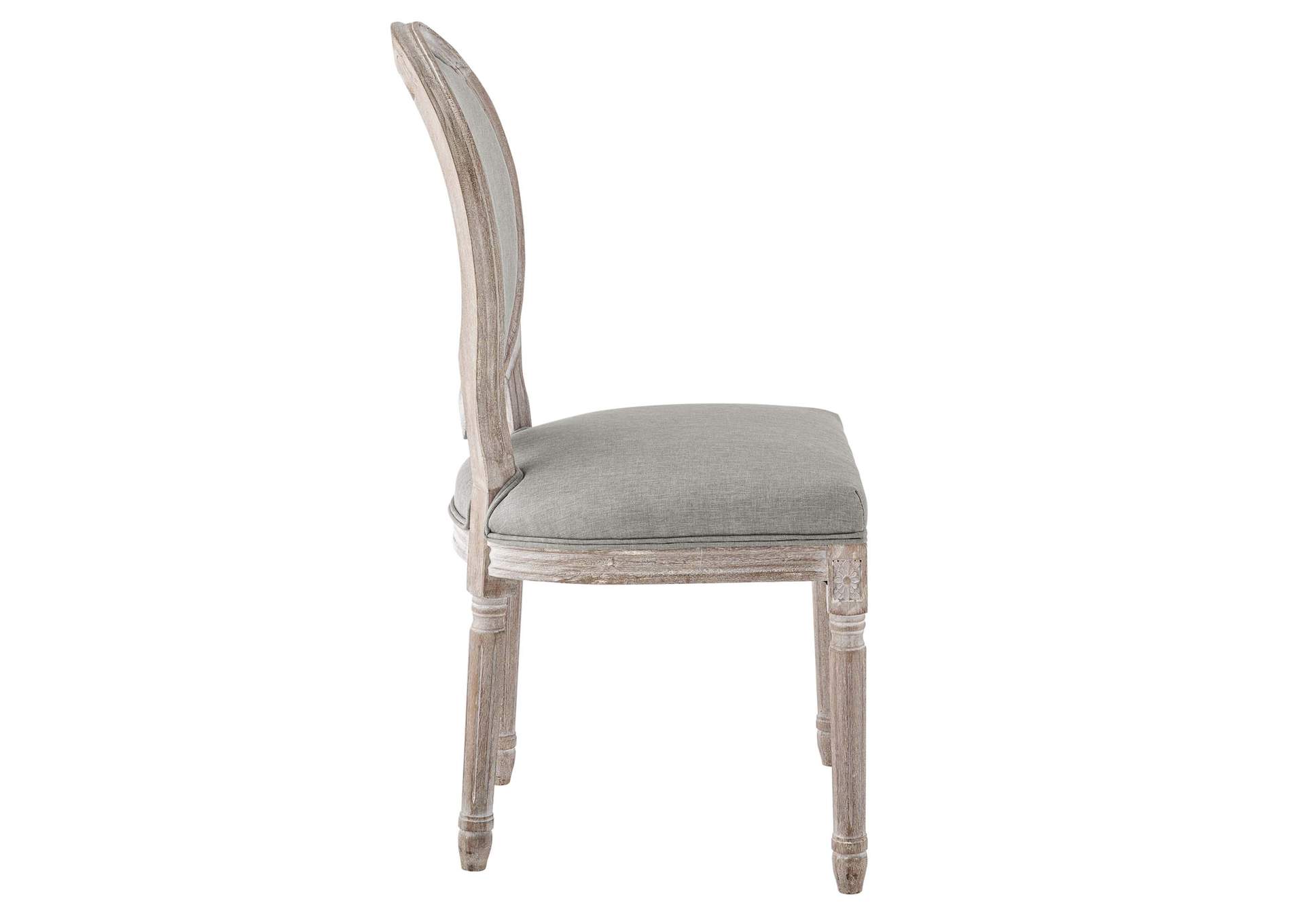 Light Gray Emanate Vintage French Upholstered Fabric Dining Side Chair,Modway