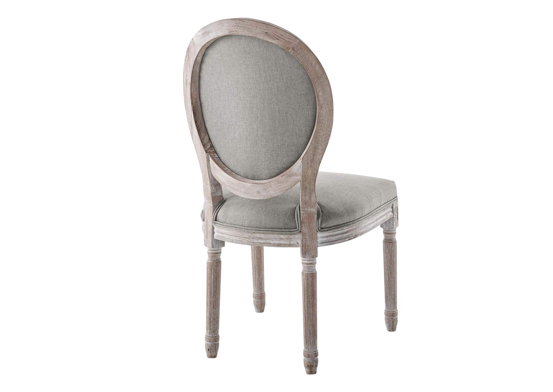 Light Gray Emanate Vintage French Upholstered Fabric Dining Side Chair,Modway