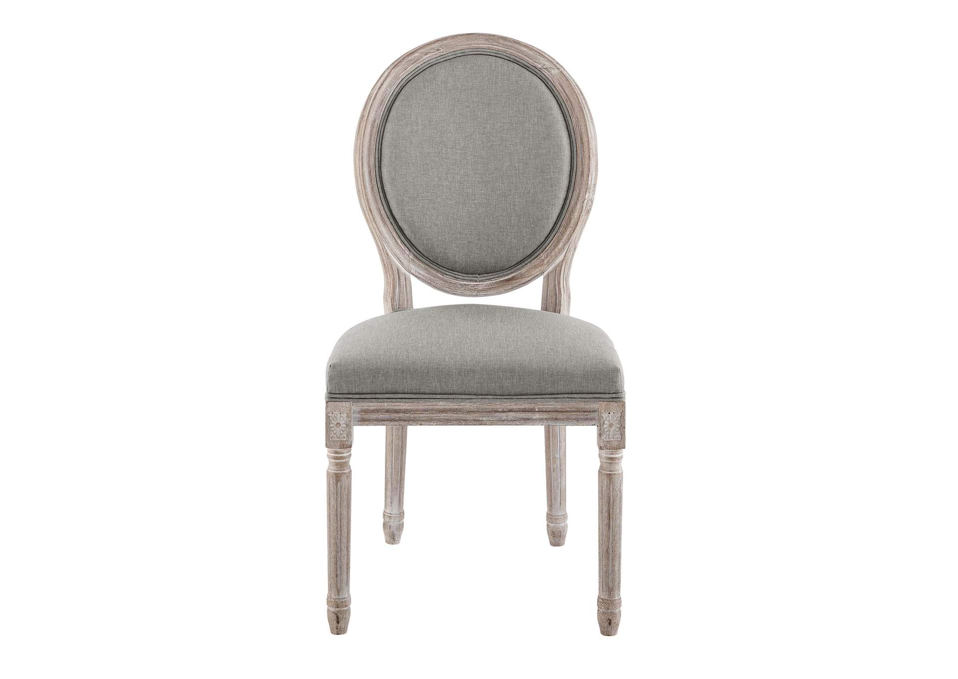 Light Gray Emanate Vintage French Upholstered Fabric Dining Side Chair,Modway