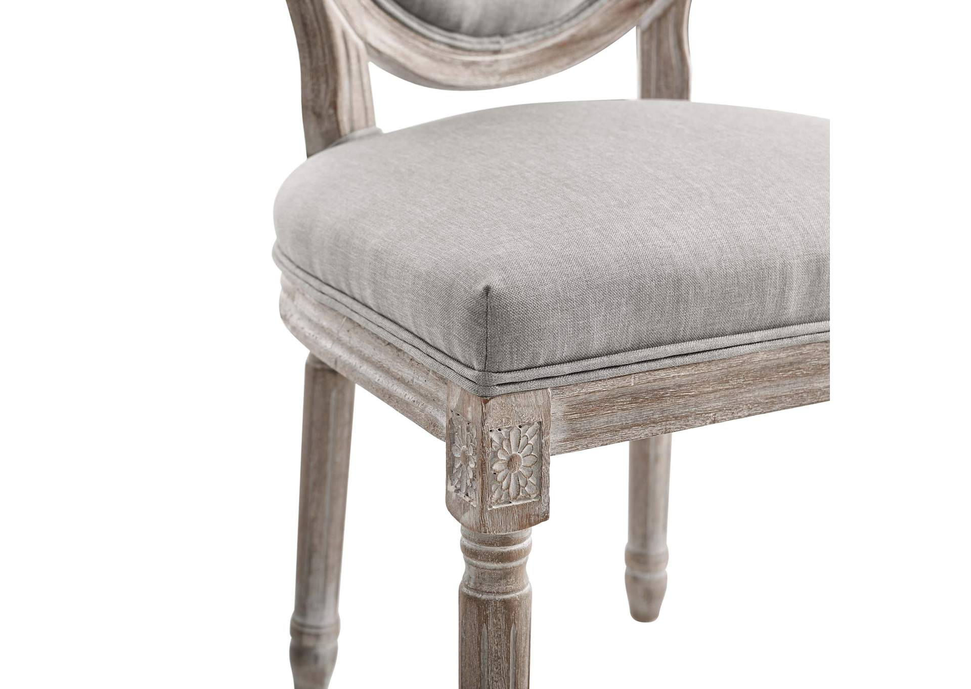 Light Gray Emanate Vintage French Upholstered Fabric Dining Side Chair,Modway