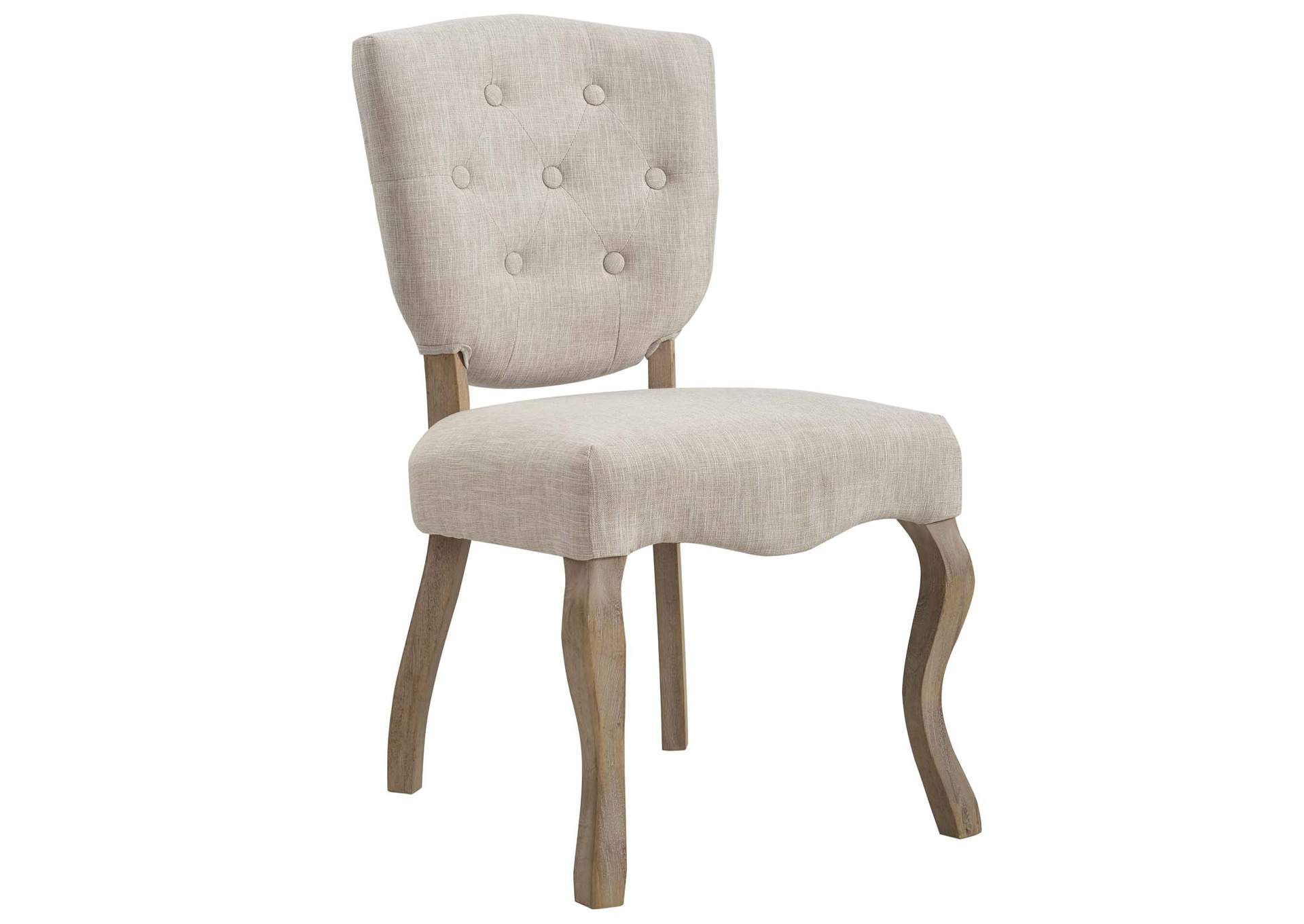 Beige Array Vintage French Upholstered Dining Side Chair,Modway