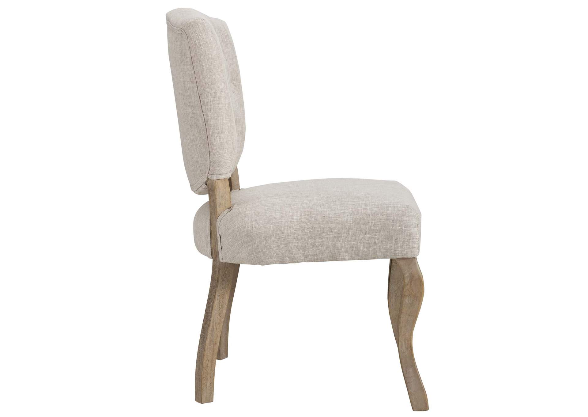 Beige Array Vintage French Upholstered Dining Side Chair,Modway