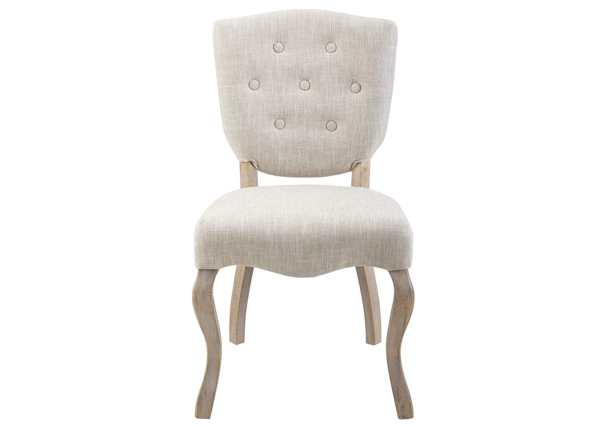 Beige Array Vintage French Upholstered Dining Side Chair,Modway