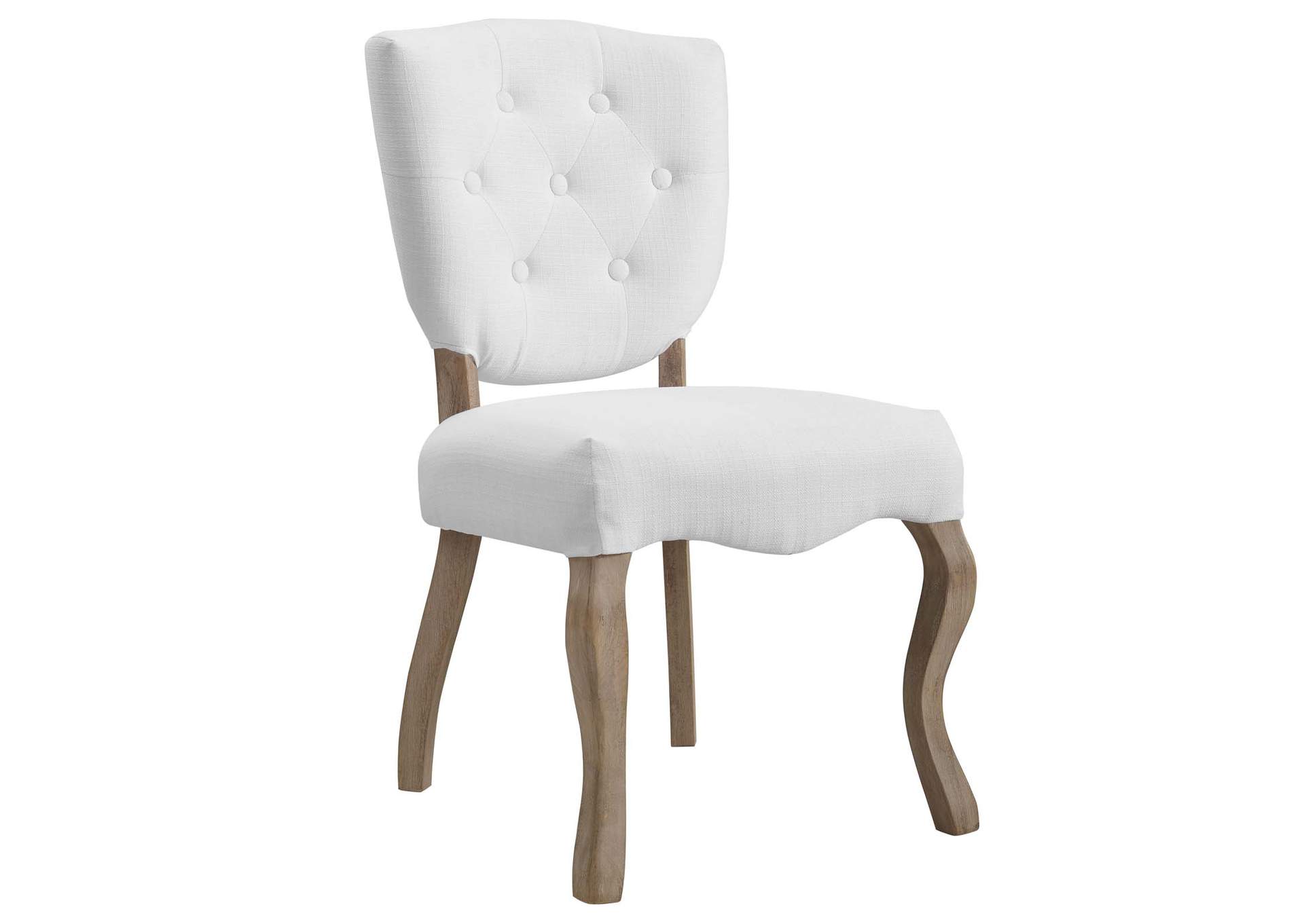 White Array Vintage French Upholstered Dining Side Chair,Modway