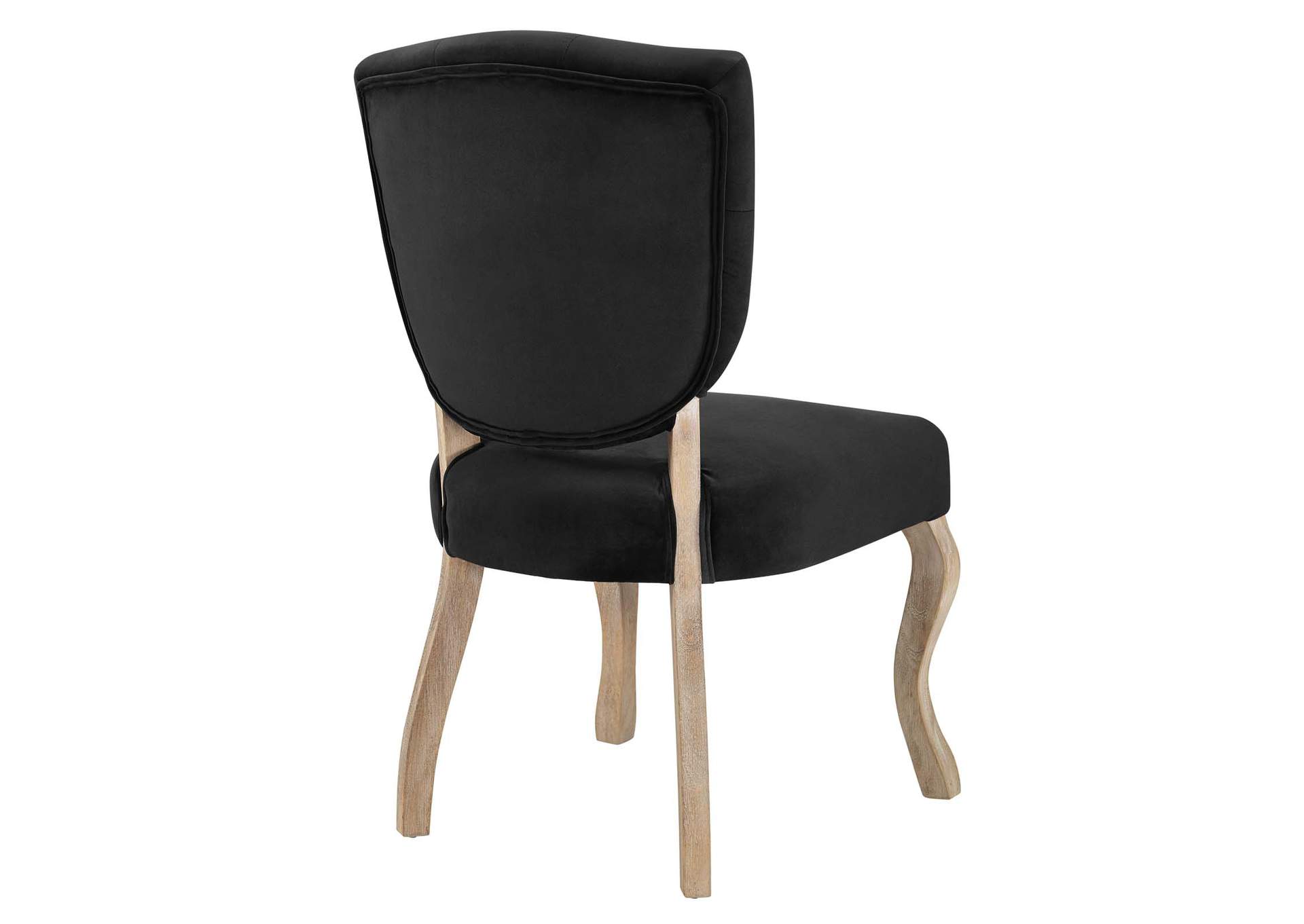 Black Array Vintage French Performance Velvet Dining Side Chair,Modway