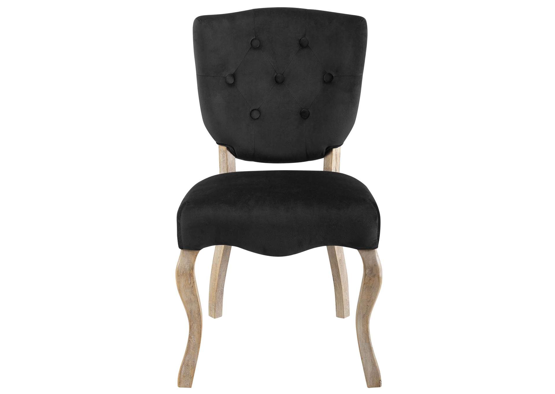 Black Array Vintage French Performance Velvet Dining Side Chair,Modway