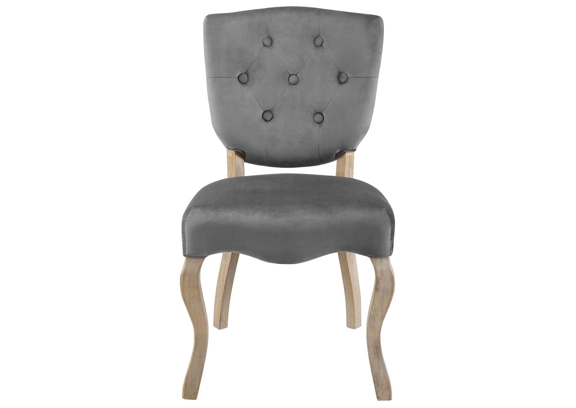 Gray Array Vintage French Performance Velvet Dining Side Chair,Modway