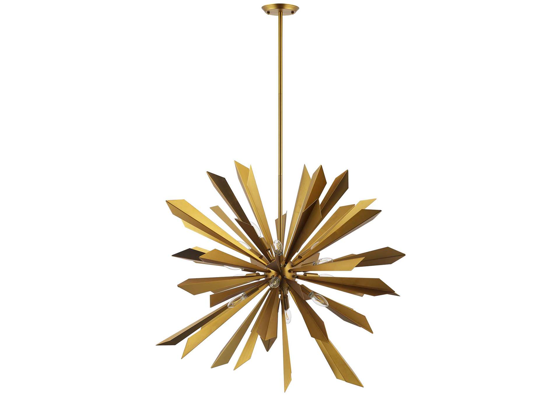 Pervade Starburst Brass Pendant Light Chandelier,Modway