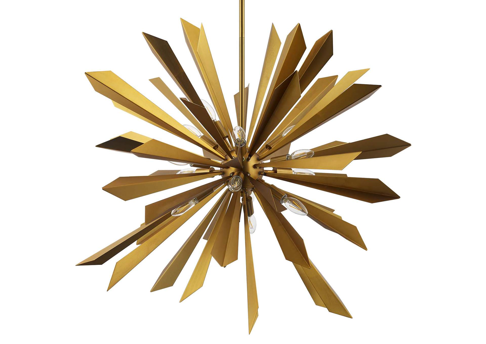 Pervade Starburst Brass Pendant Light Chandelier,Modway