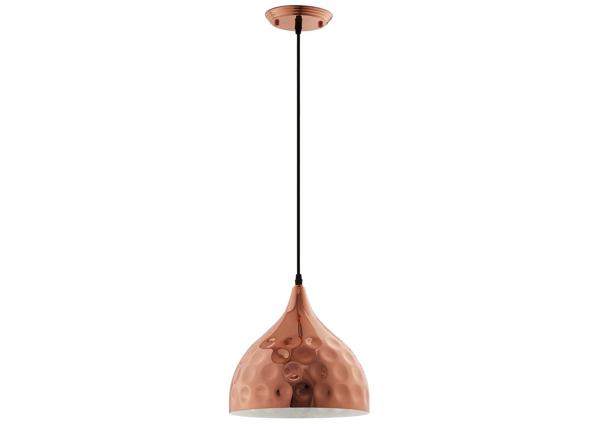 Dimple 11" Bell-Shaped Rose Gold Pendant Light,Modway