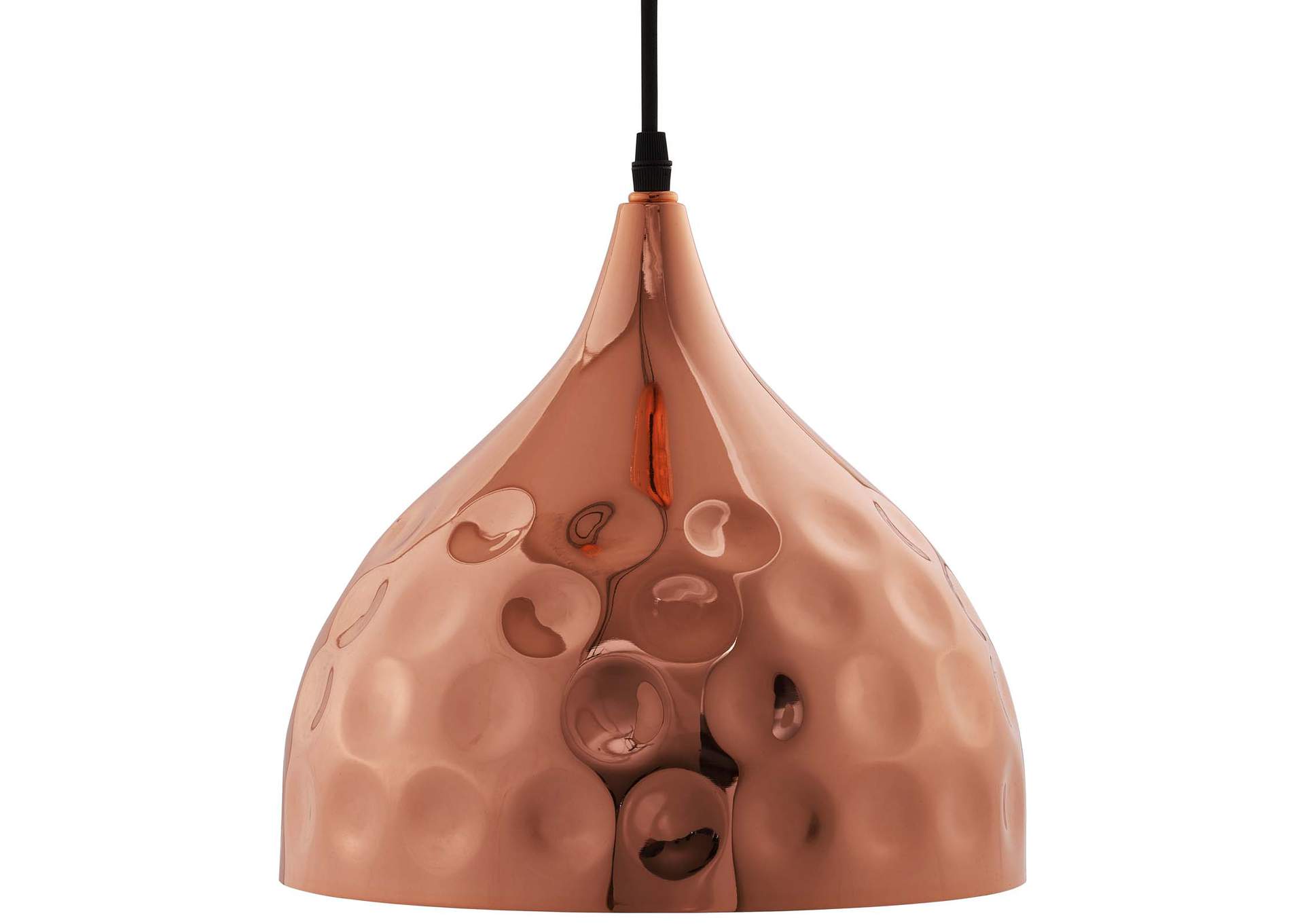 Dimple 11" Bell-Shaped Rose Gold Pendant Light,Modway