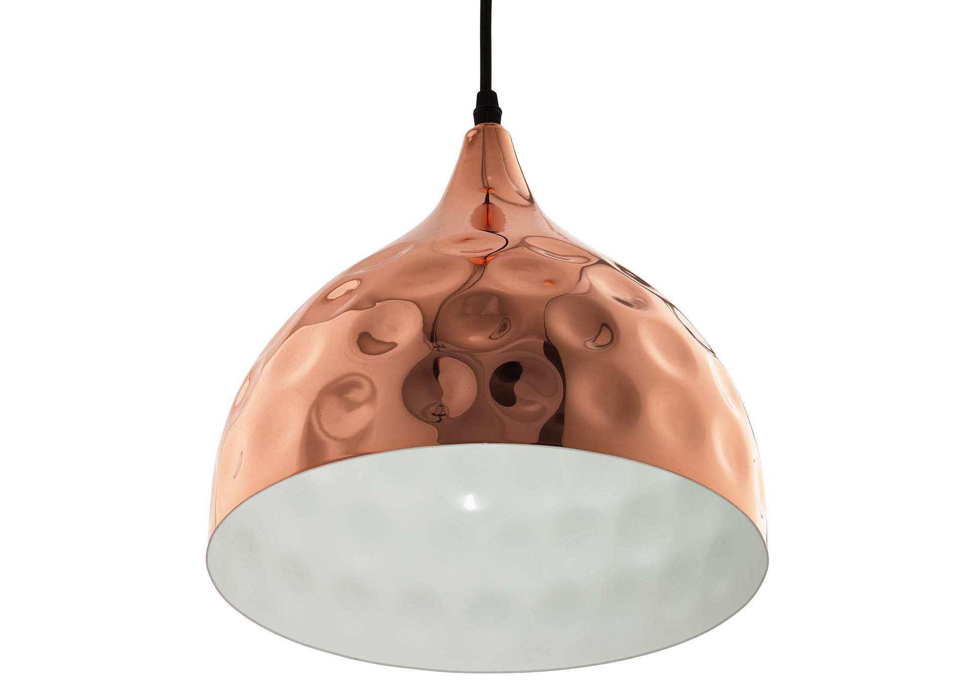 Dimple 11" Bell-Shaped Rose Gold Pendant Light,Modway