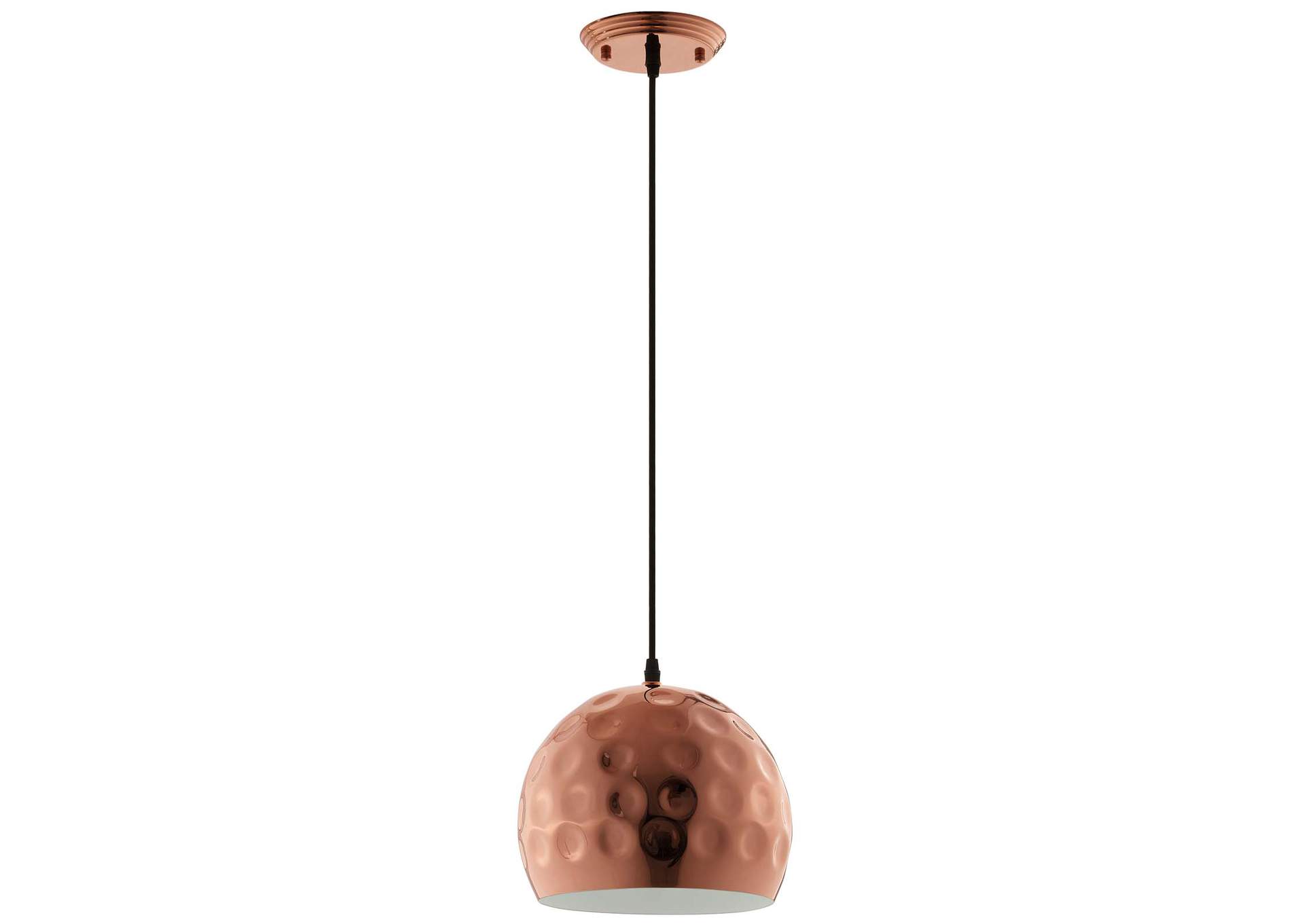 Dimple 10" Half-Sphere Rose Gold Pendant Light,Modway