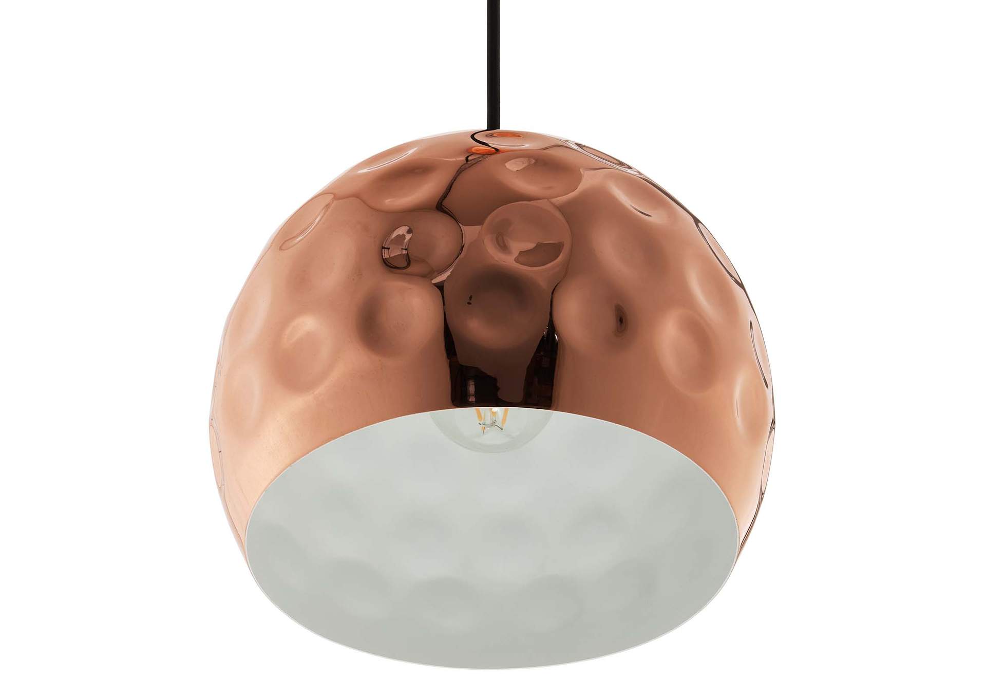 Dimple 10" Half-Sphere Rose Gold Pendant Light,Modway