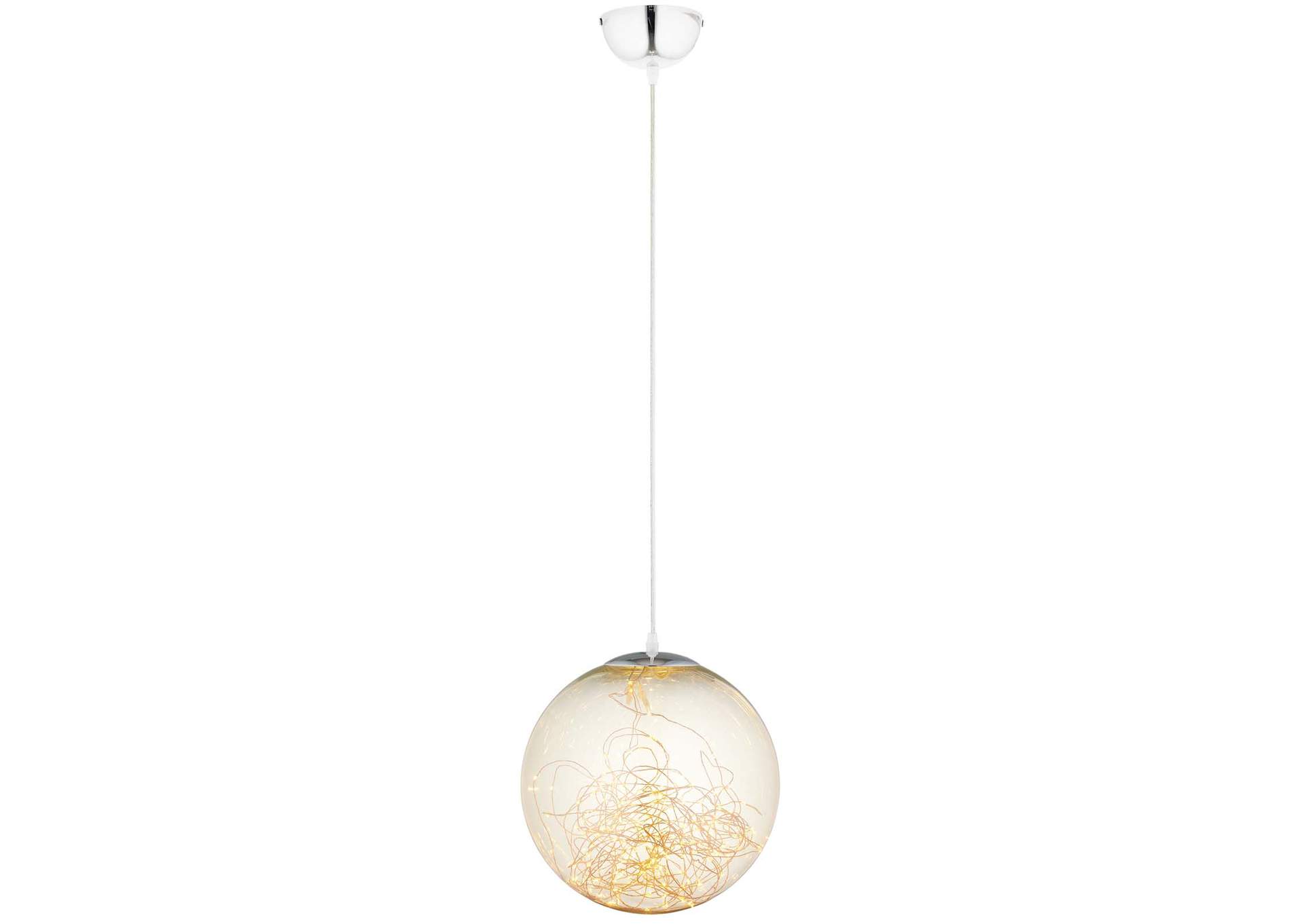 Fairy 8" Amber Glass Globe Ceiling Light Pendant Chandelier,Modway