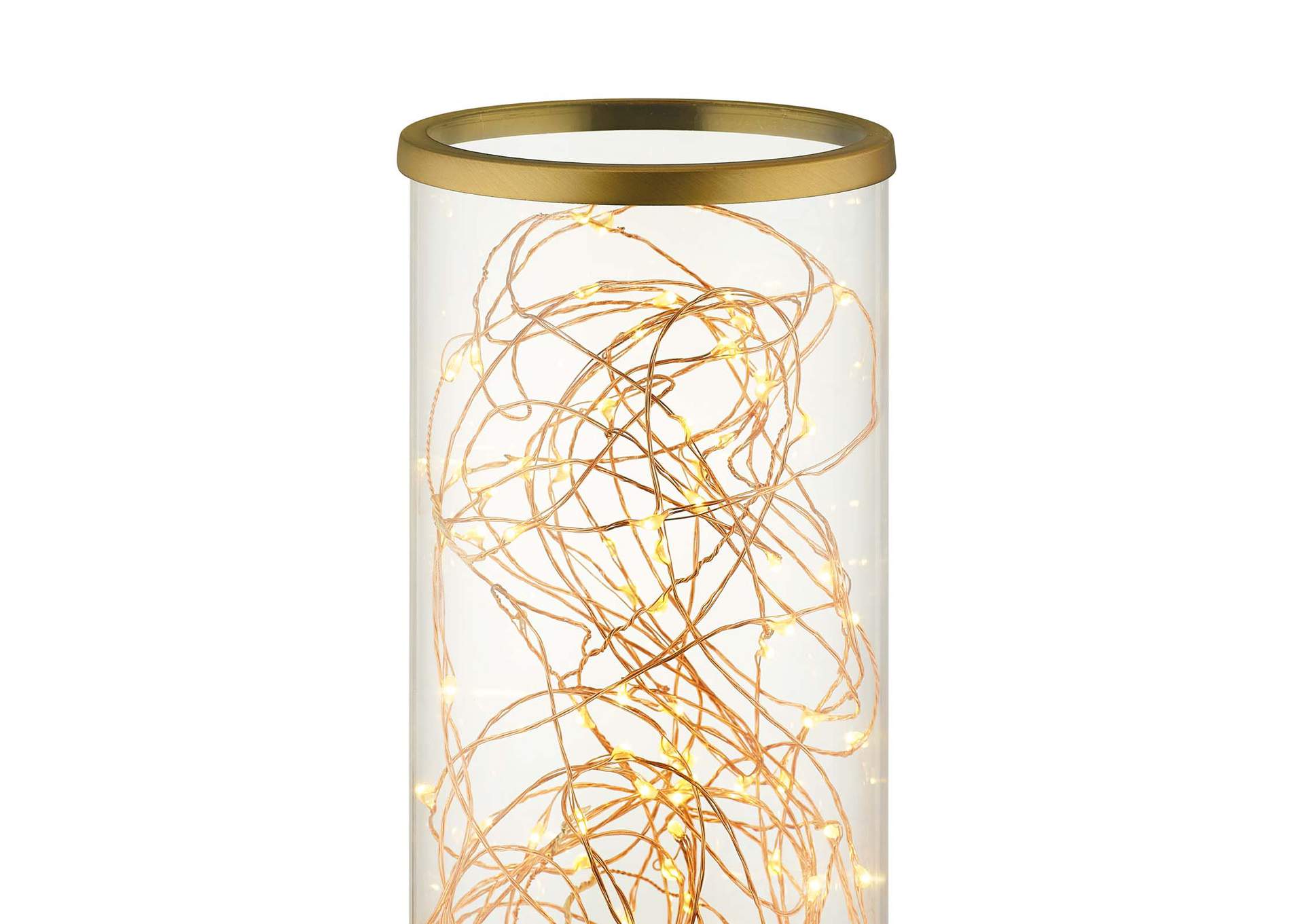 Adore Cylindrical-Shaped Clear Glass And Brass Table Lamp,Modway