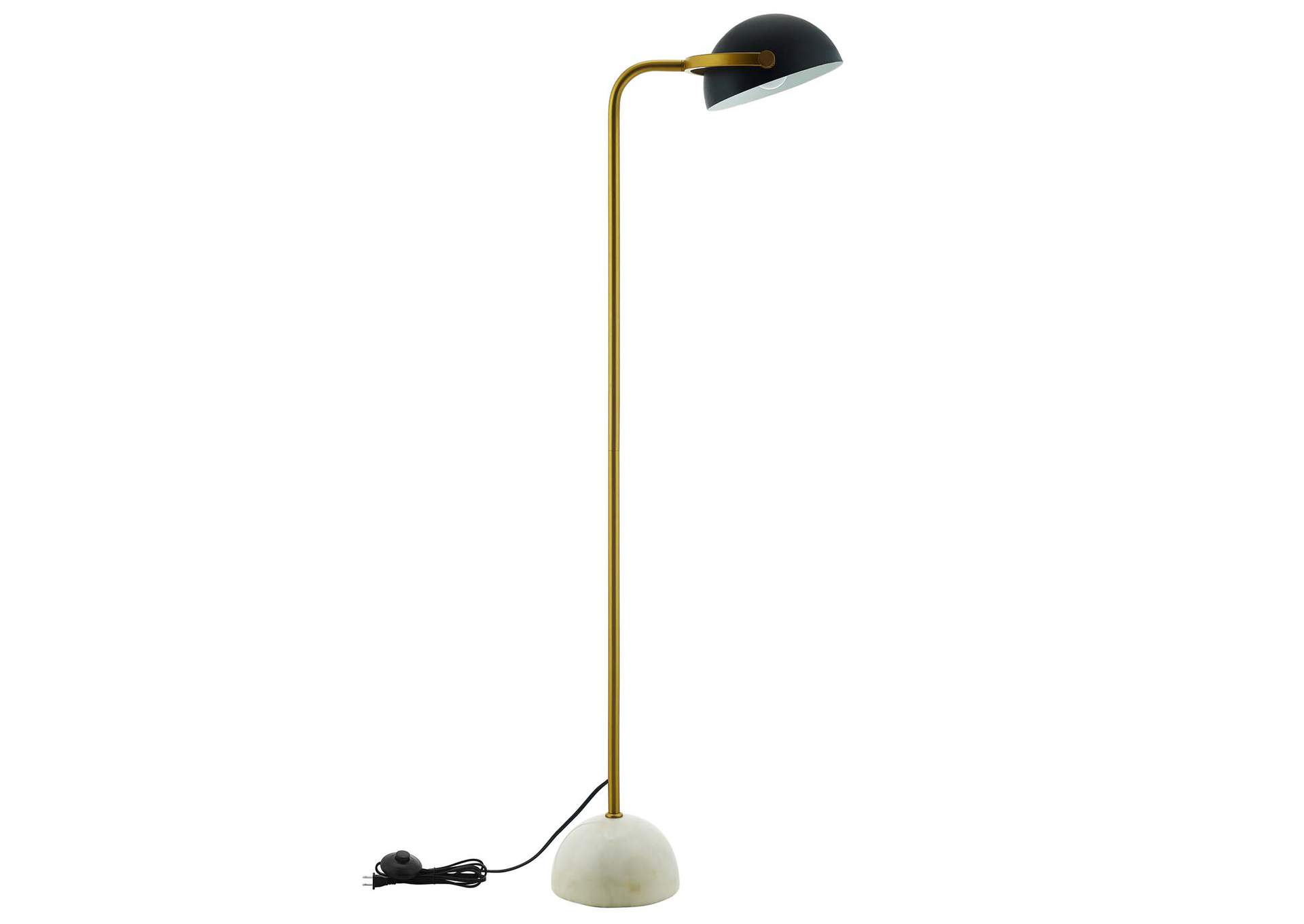 Convey Bronze and White Marble Floor Lamp,Modway