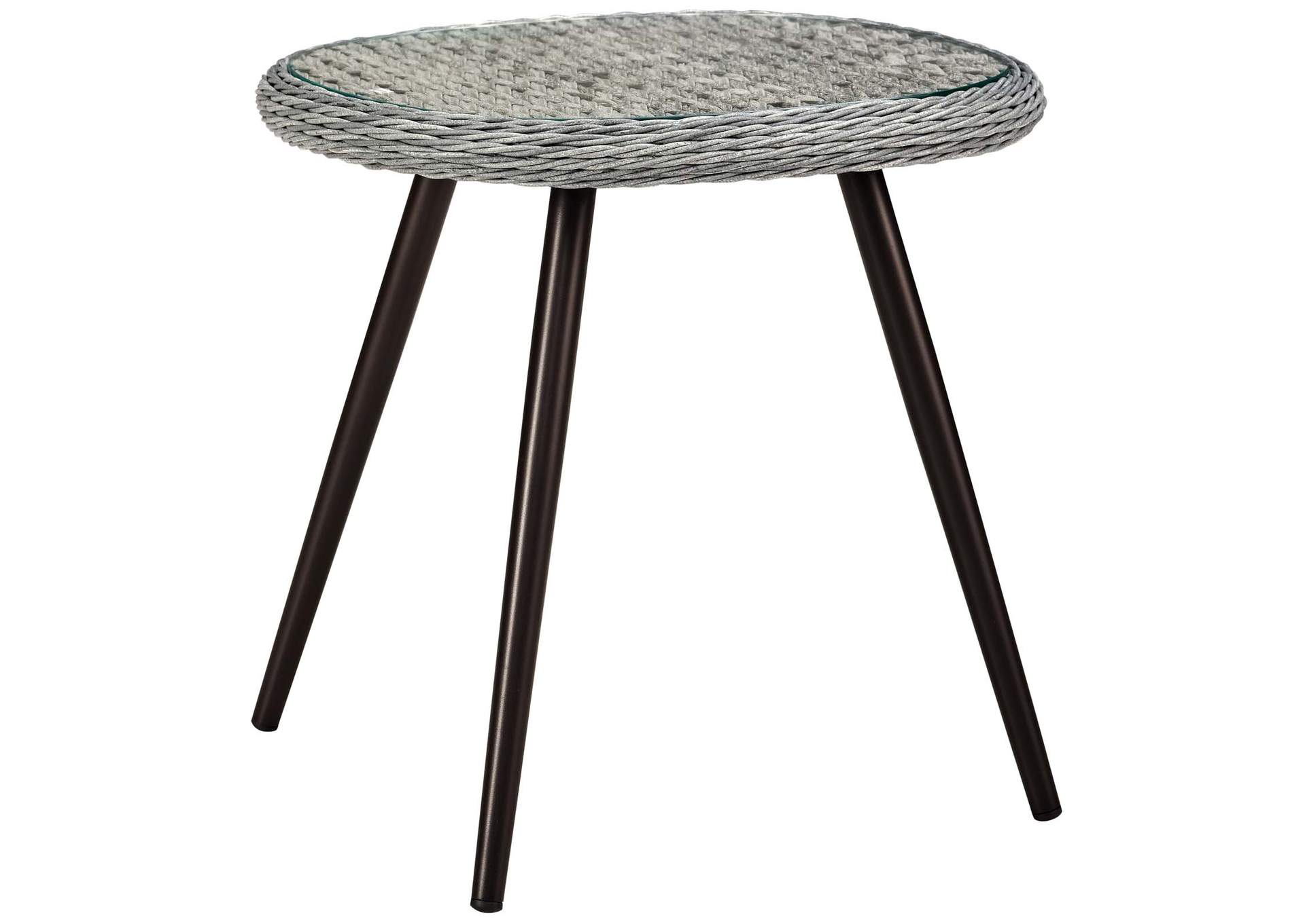 Gray Endeavor Outdoor Patio Wicker Rattan Side Table,Modway