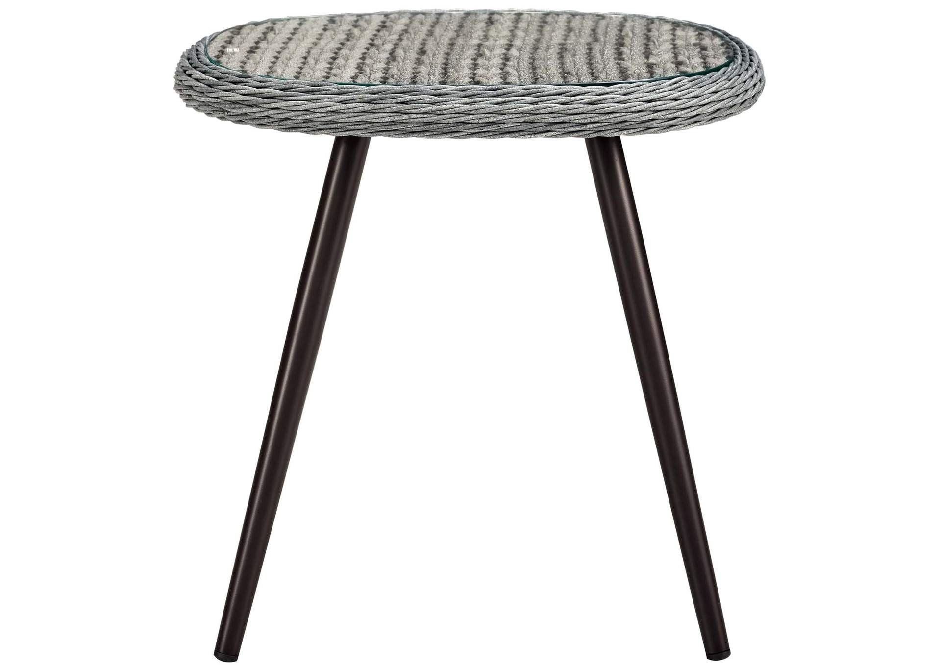 Gray Endeavor Outdoor Patio Wicker Rattan Side Table,Modway