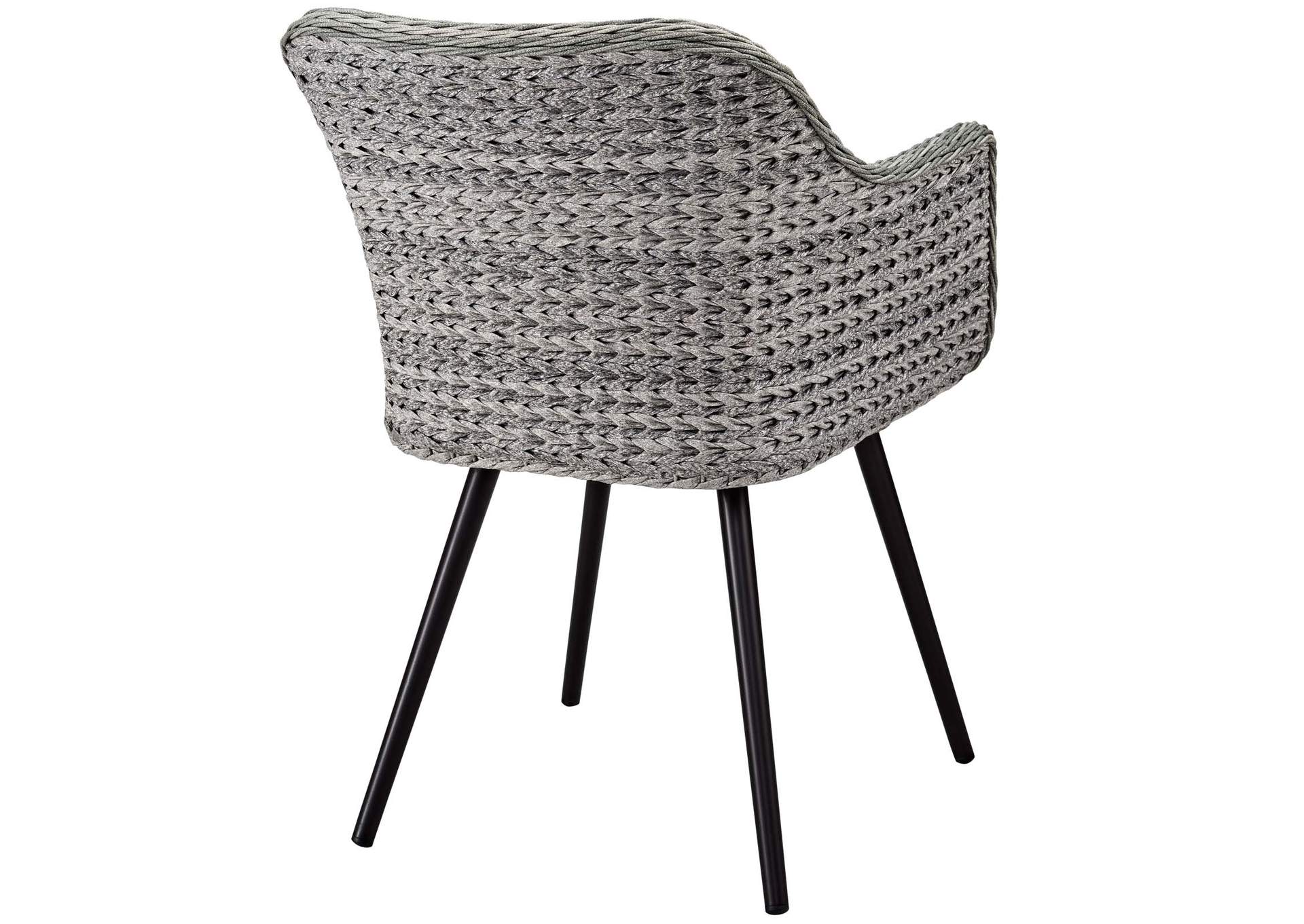 Gray Gray Endeavor Outdoor Patio Wicker Rattan Arm Dining Chair,Modway