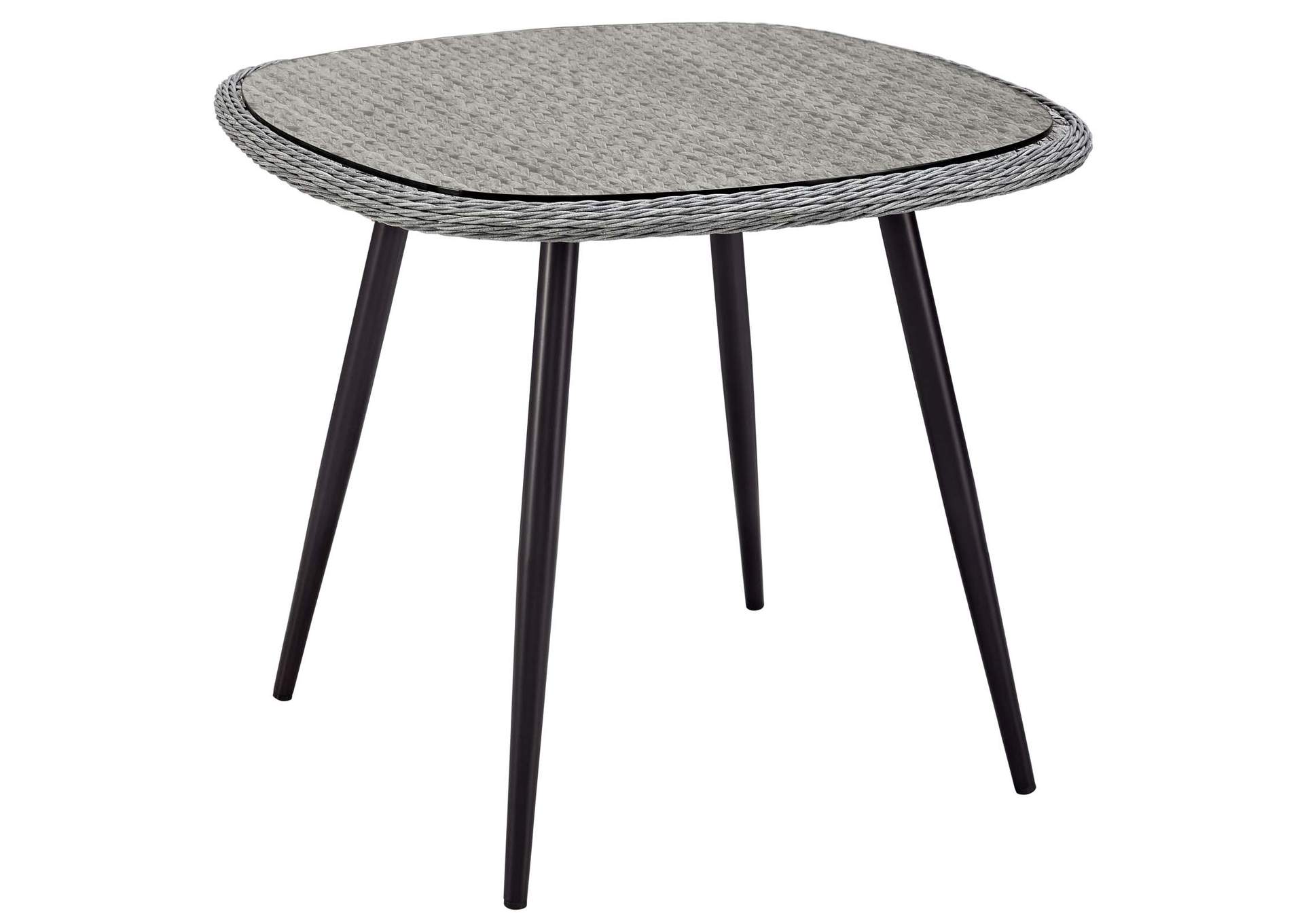 Gray Endeavor 36" Outdoor Patio Wicker Rattan Dining Table,Modway