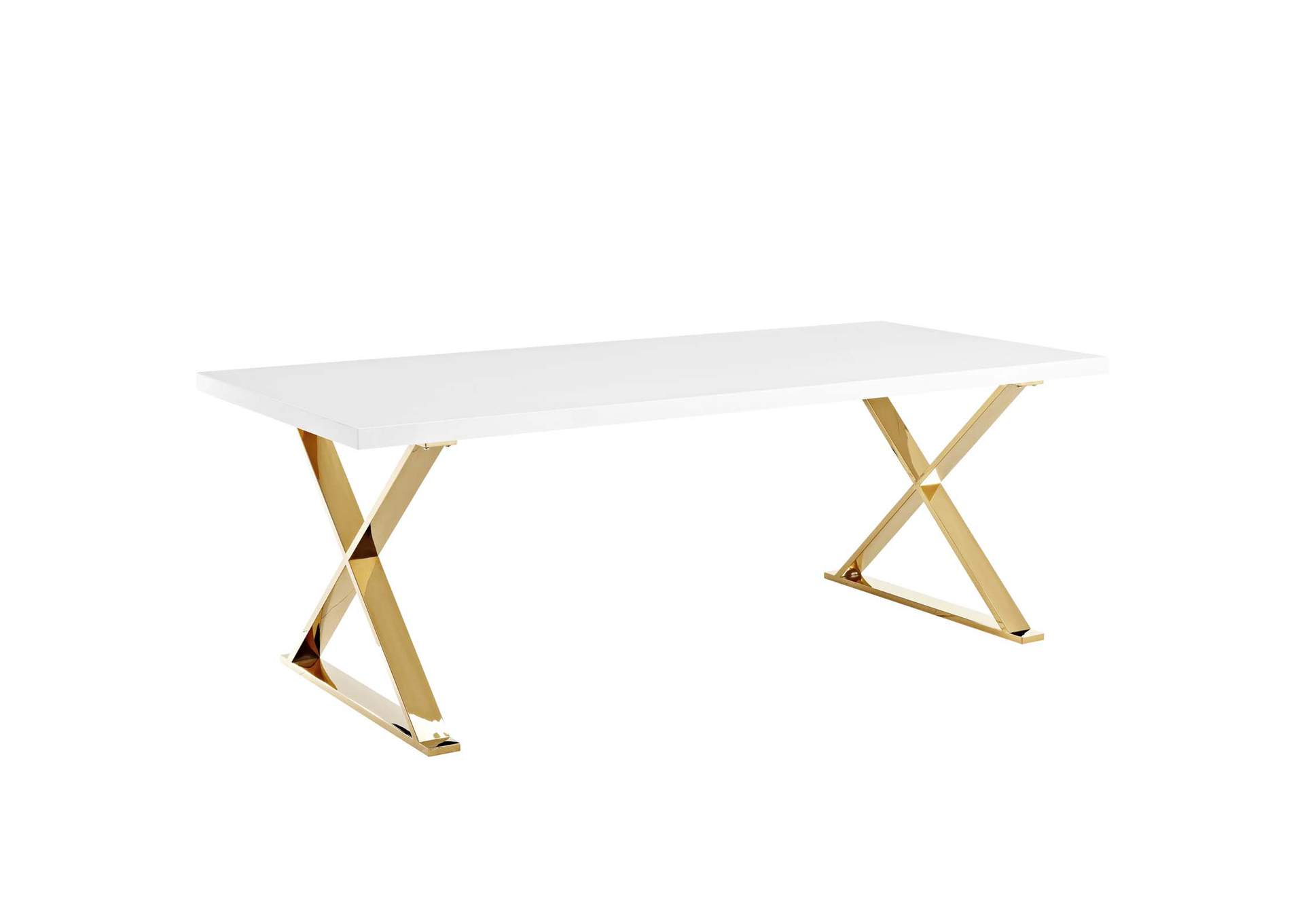 White Gold Sector Dining Table,Modway