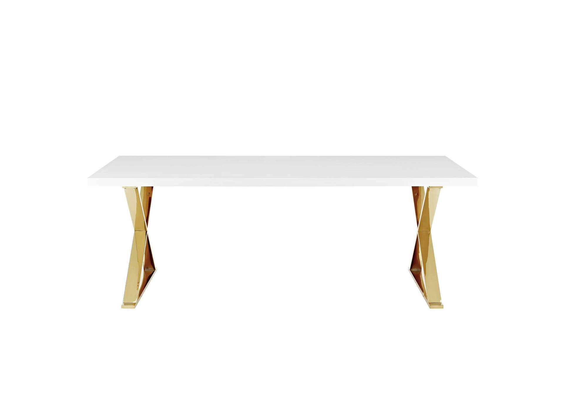 White Gold Sector Dining Table,Modway