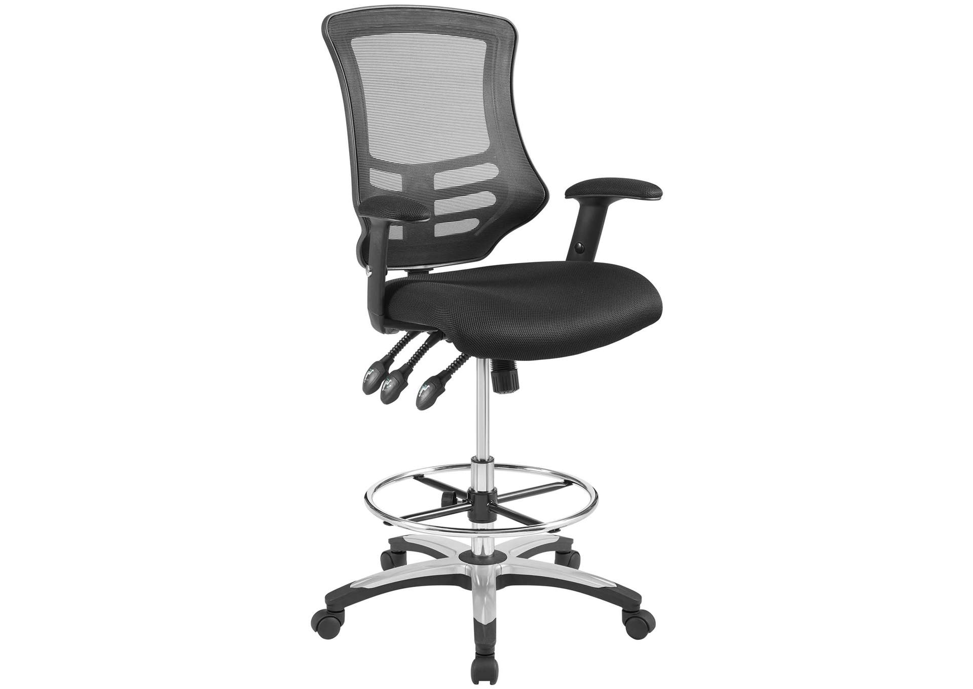 Black Calibrate Mesh Drafting Chair,Modway