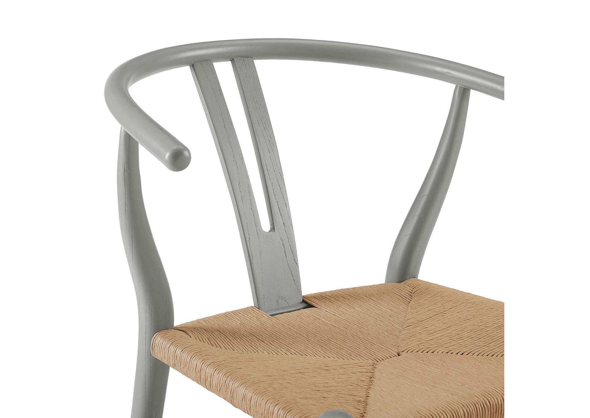 Light Gray Amish Dining Wood Side Chair,Modway