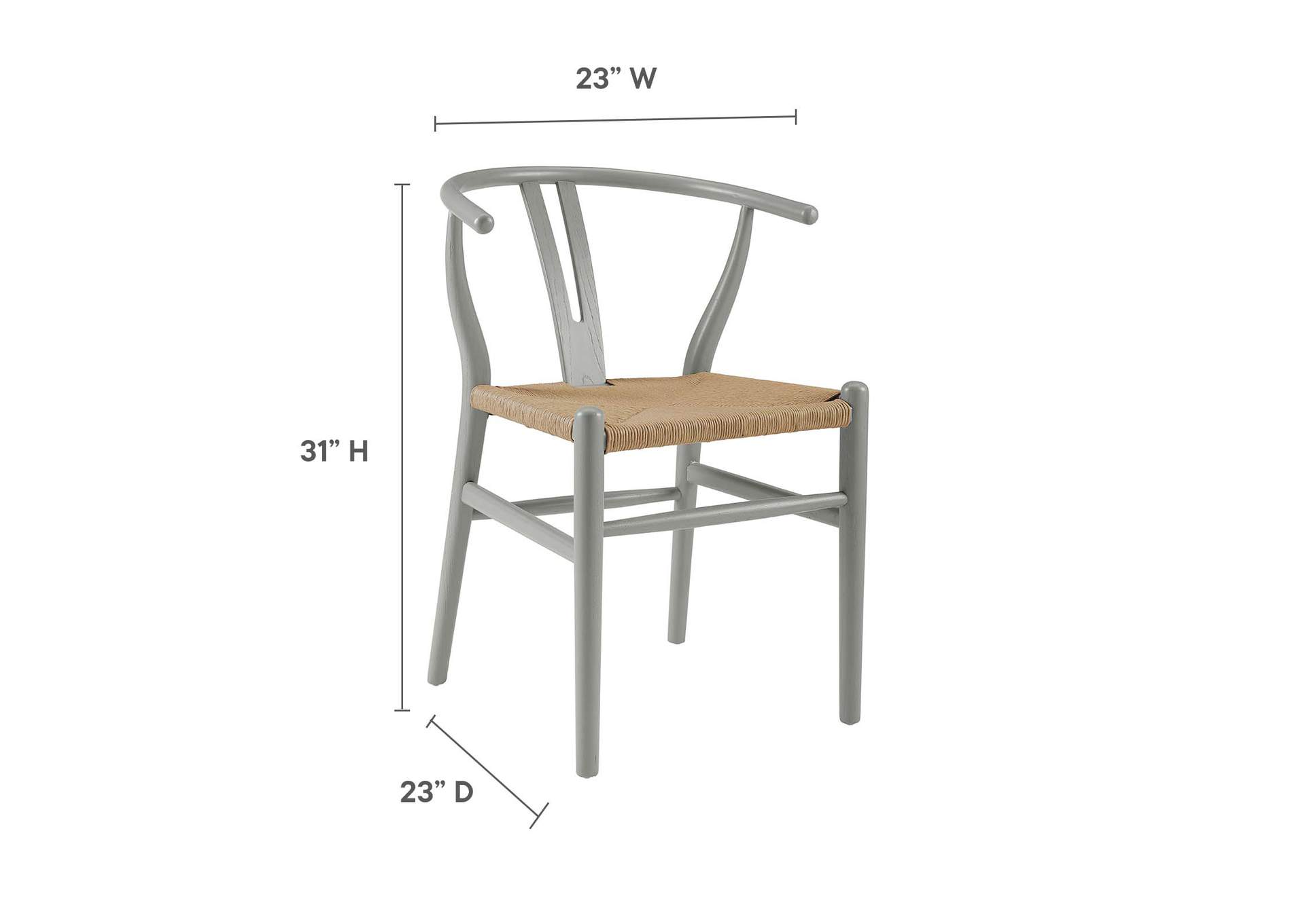 Light Gray Amish Dining Wood Side Chair,Modway