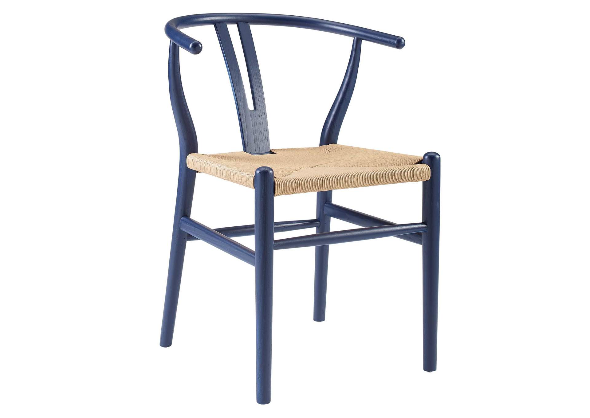 Midnight Blue Amish Dining Wood Side Chair,Modway