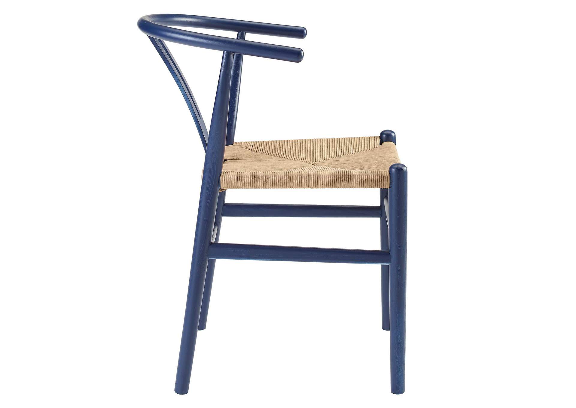 Midnight Blue Amish Dining Wood Side Chair,Modway