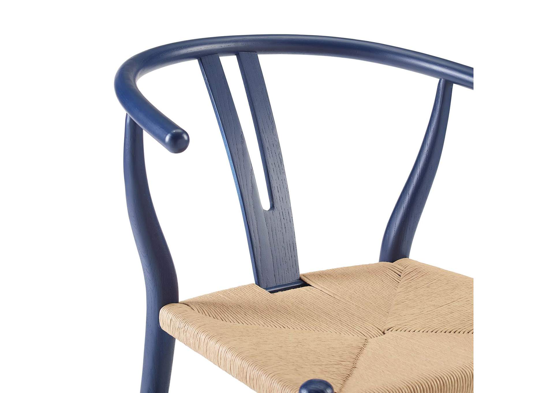 Midnight Blue Amish Dining Wood Side Chair,Modway