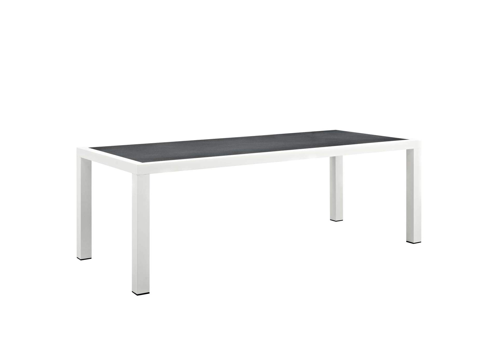 White Gray Stance 90.5" Outdoor Patio Aluminum Dining Table,Modway