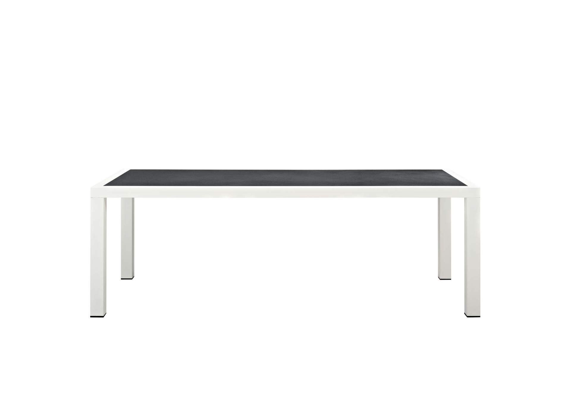 White Gray Stance 90.5" Outdoor Patio Aluminum Dining Table,Modway