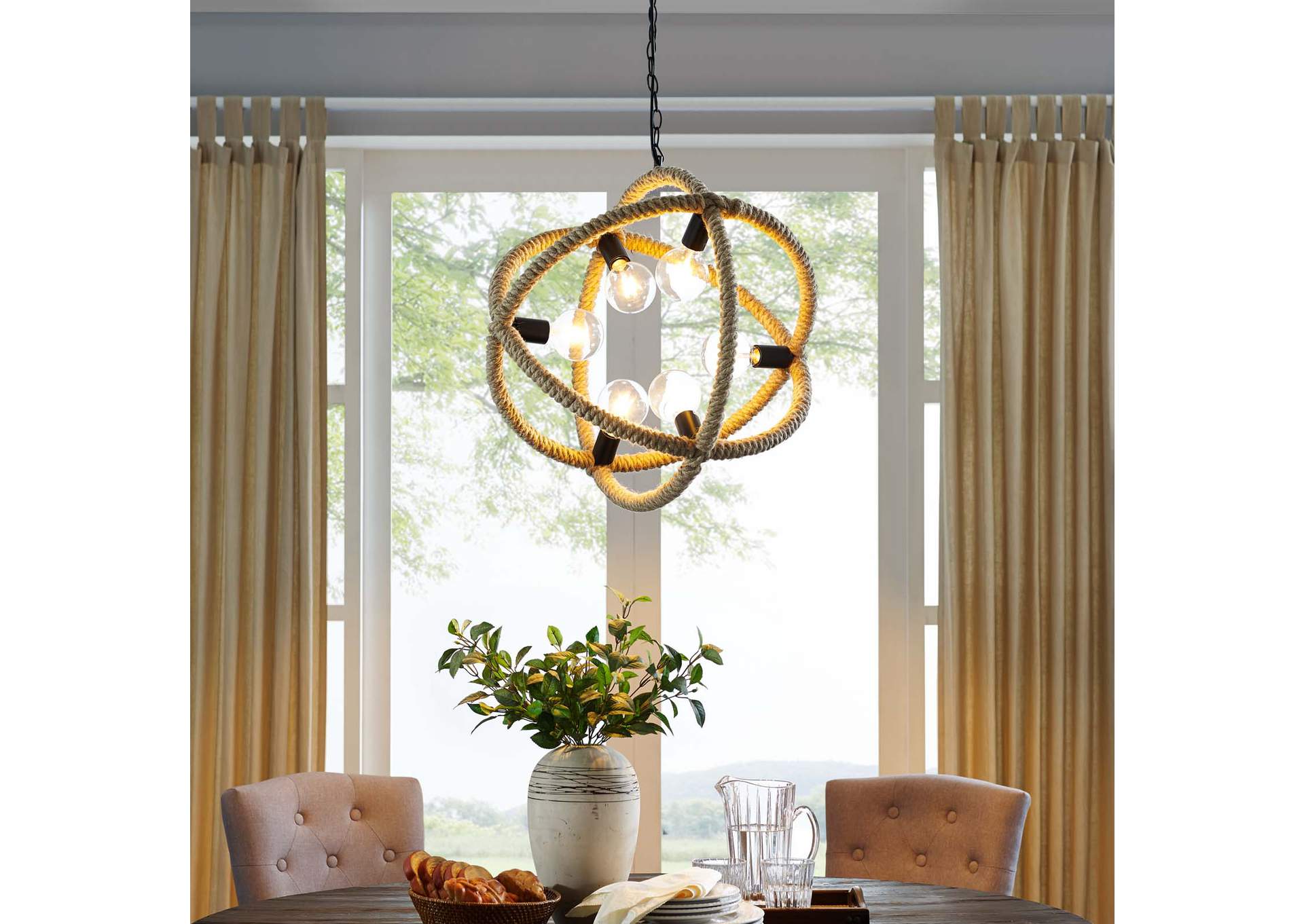 Transpose Rope Pendant Chandelier,Modway