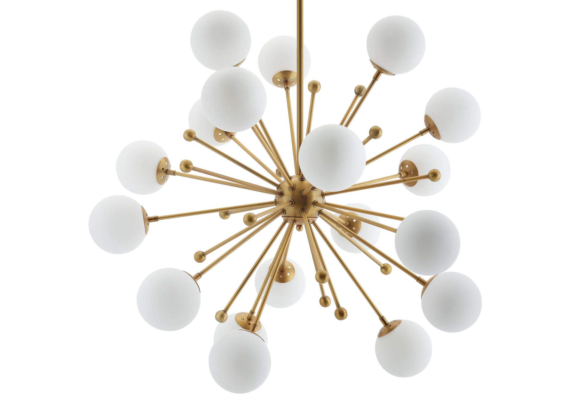 Constellation White Glass and Brass Pendant Chandelier,Modway