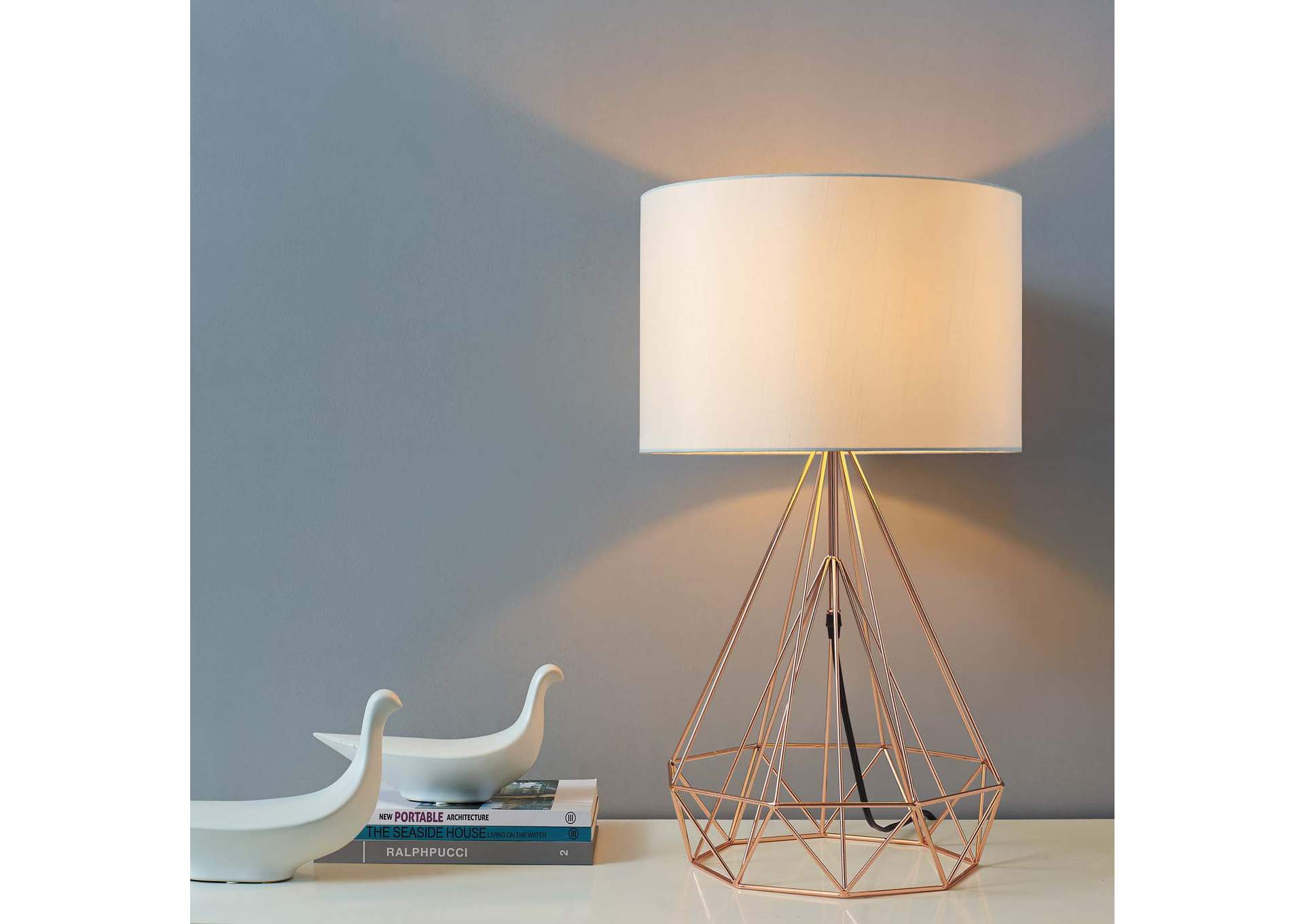 Precious Rose Gold Table Lamp,Modway