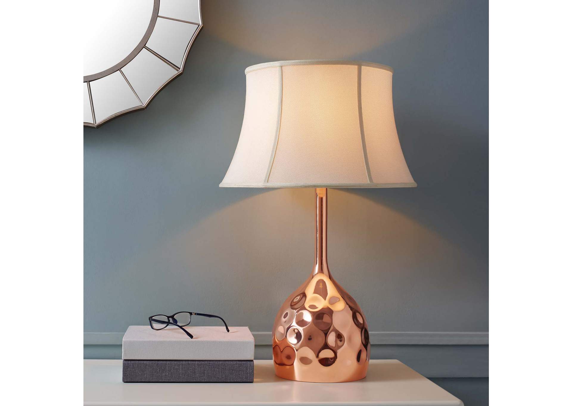 Dimple Rose Gold Table Lamp,Modway