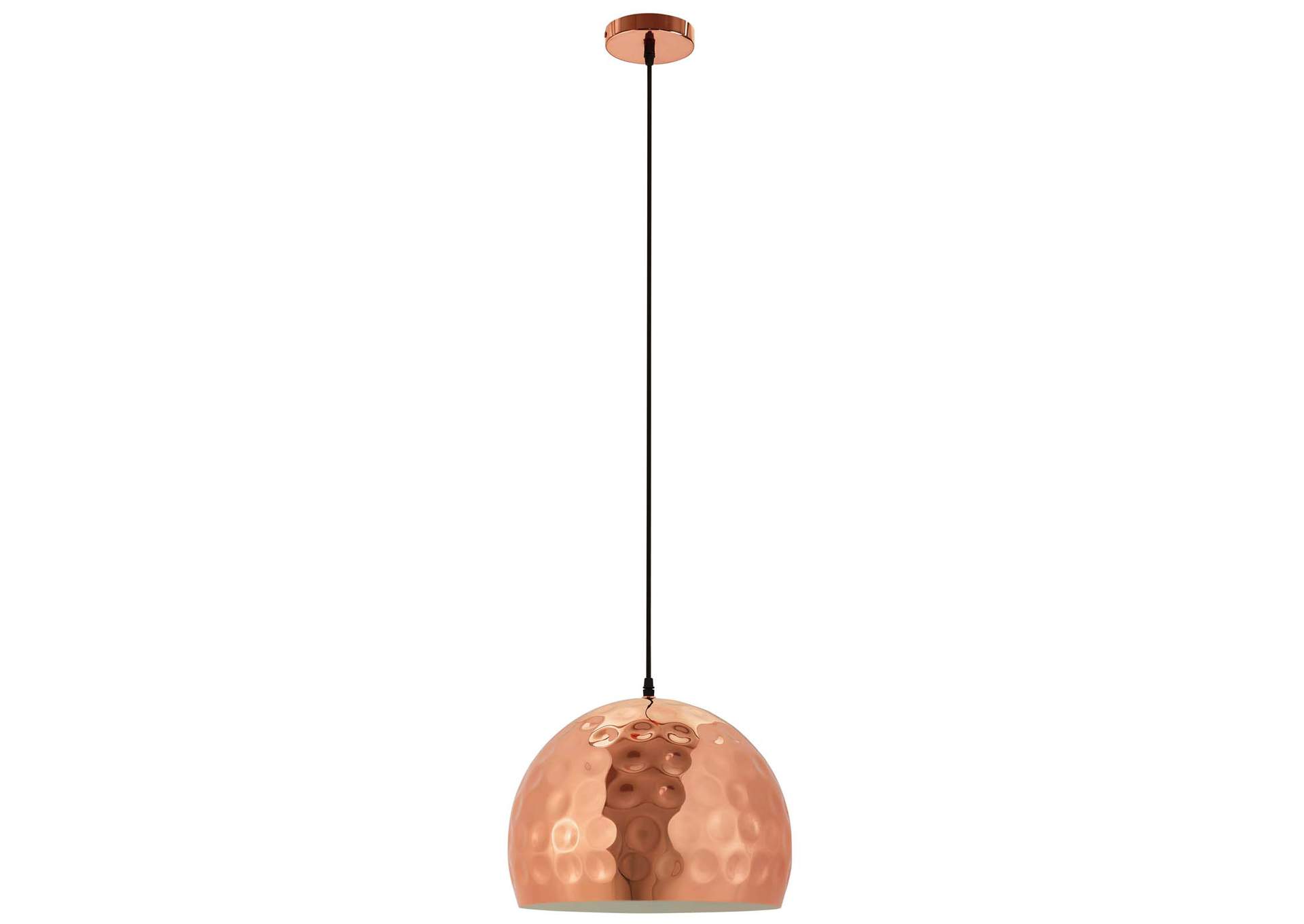 Dimple 13.5" Half-Sphere Rose Gold Pendant Light,Modway