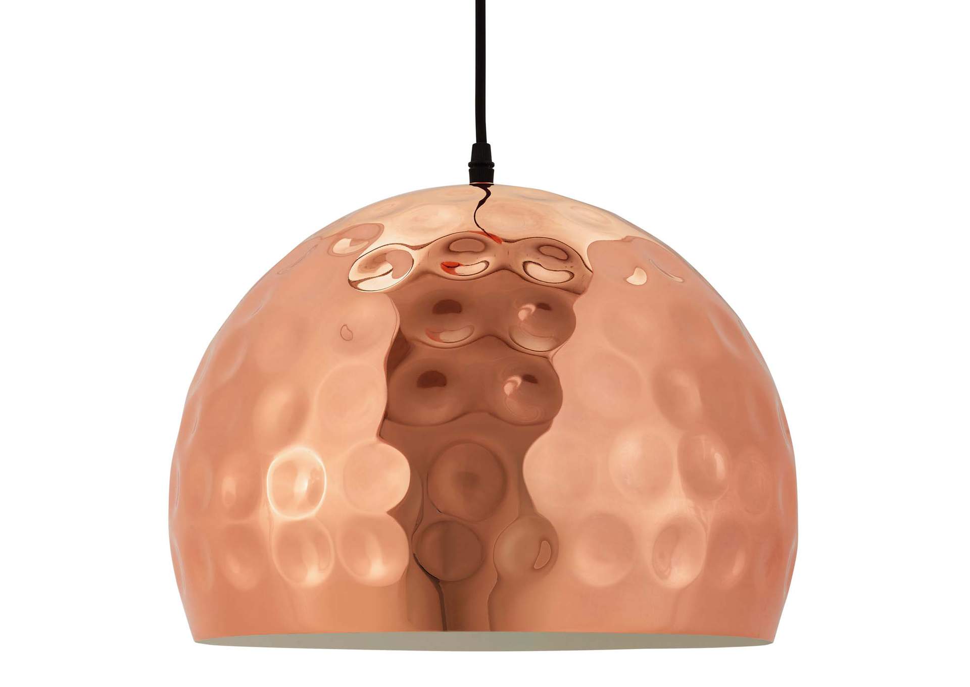 Dimple 13.5" Half-Sphere Rose Gold Pendant Light,Modway