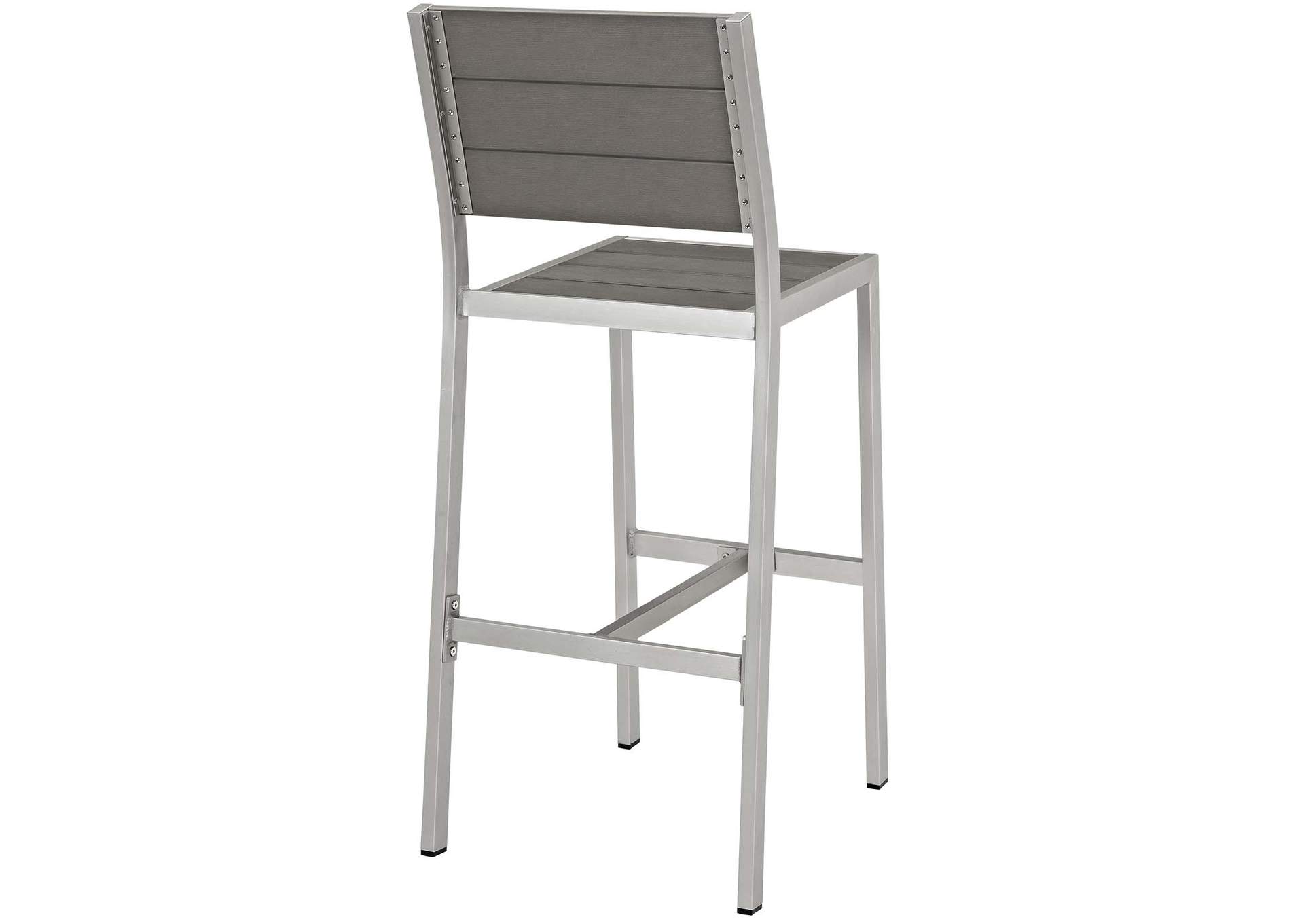 Silver Gray Shore 3 Piece Outdoor Patio Aluminum Pub Set,Modway