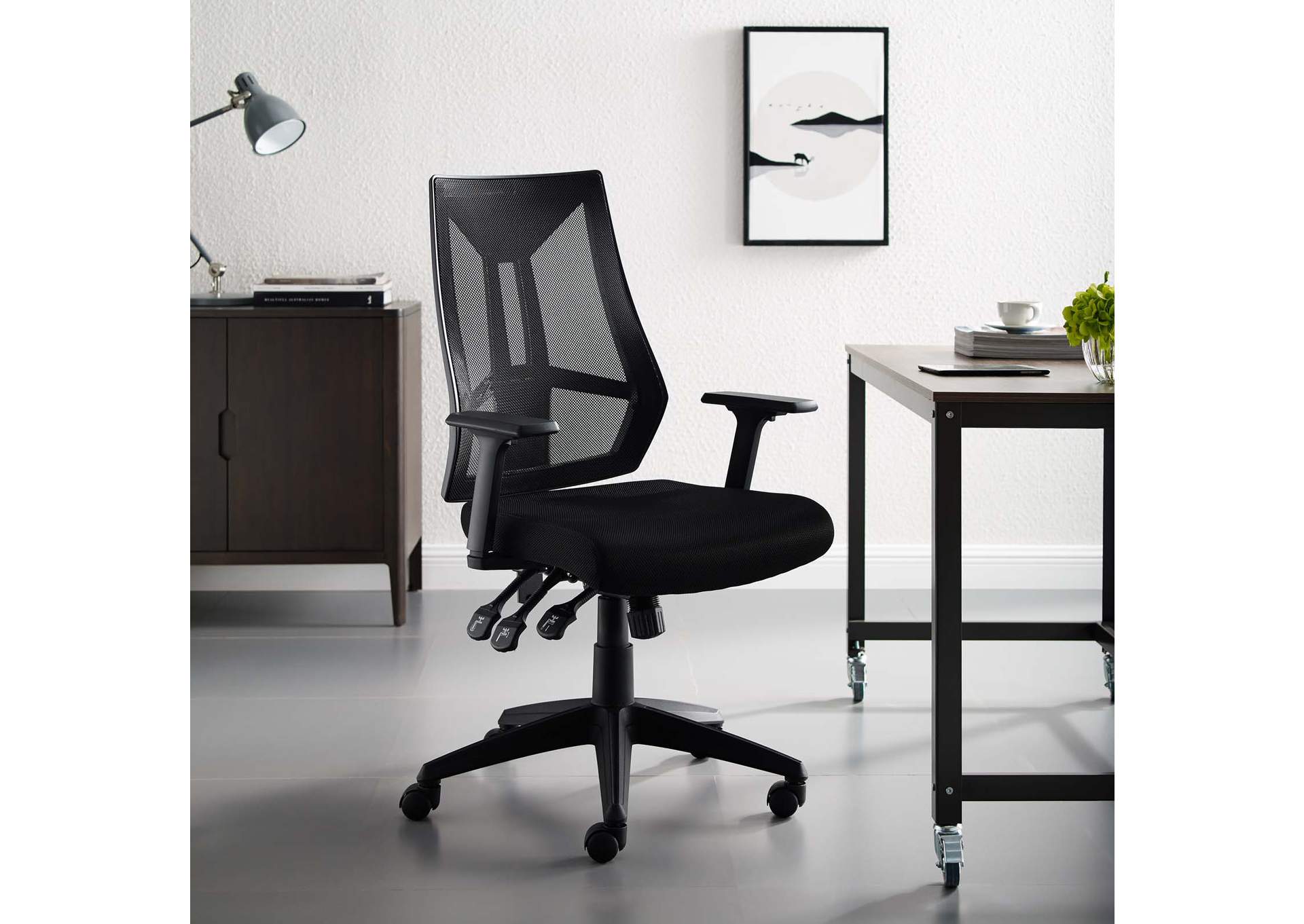 Black Extol Mesh Office Chair,Modway