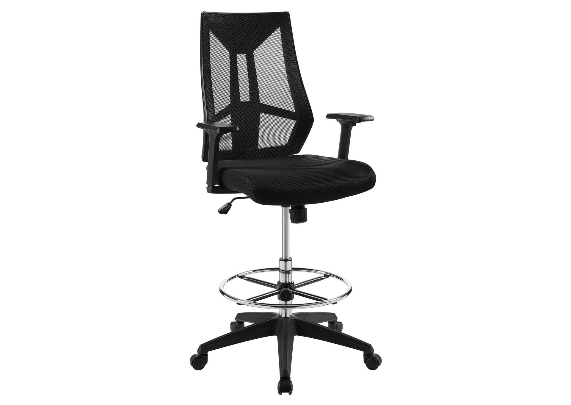 Black Extol Mesh Drafting Chair,Modway