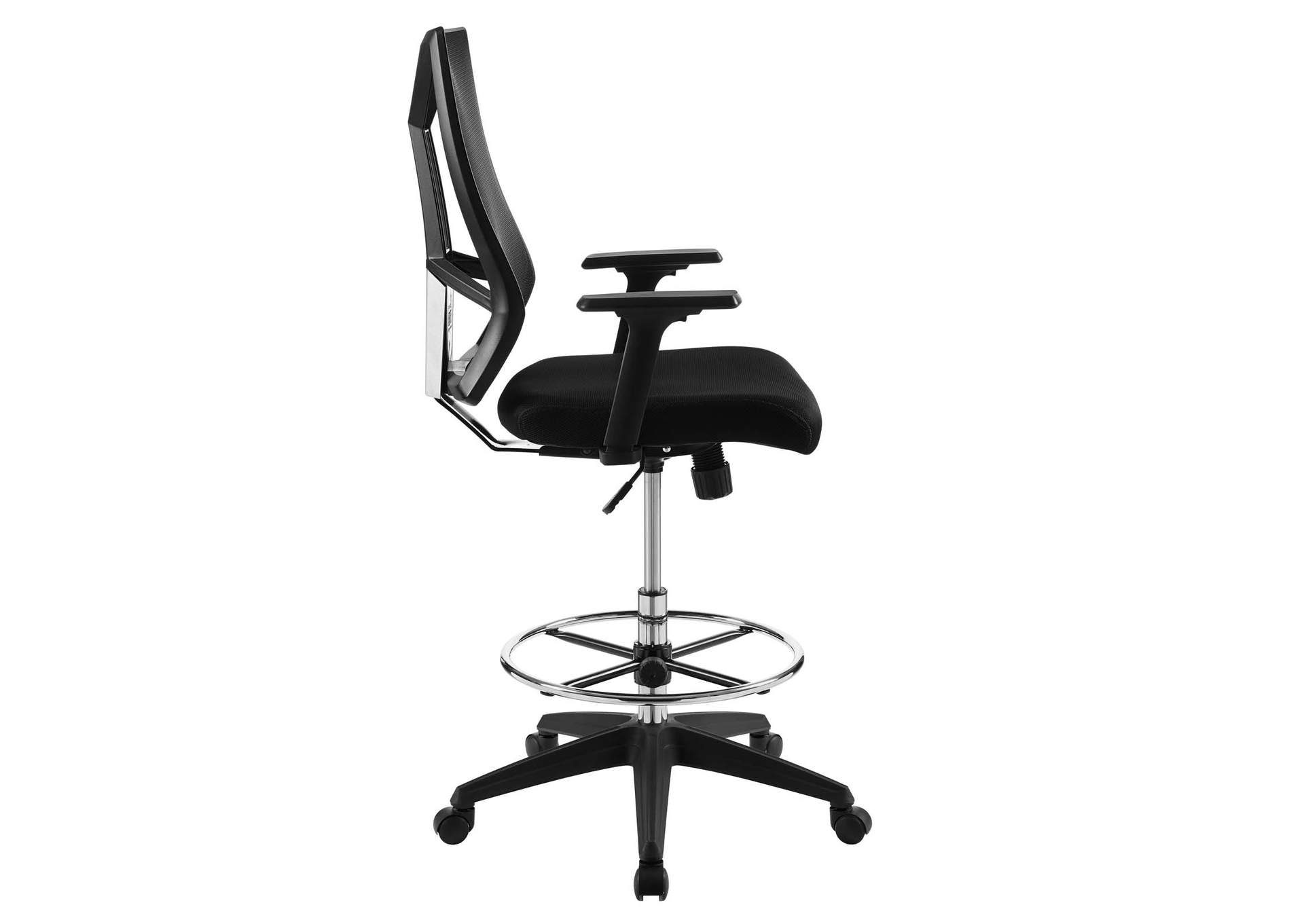 Black Extol Mesh Drafting Chair,Modway